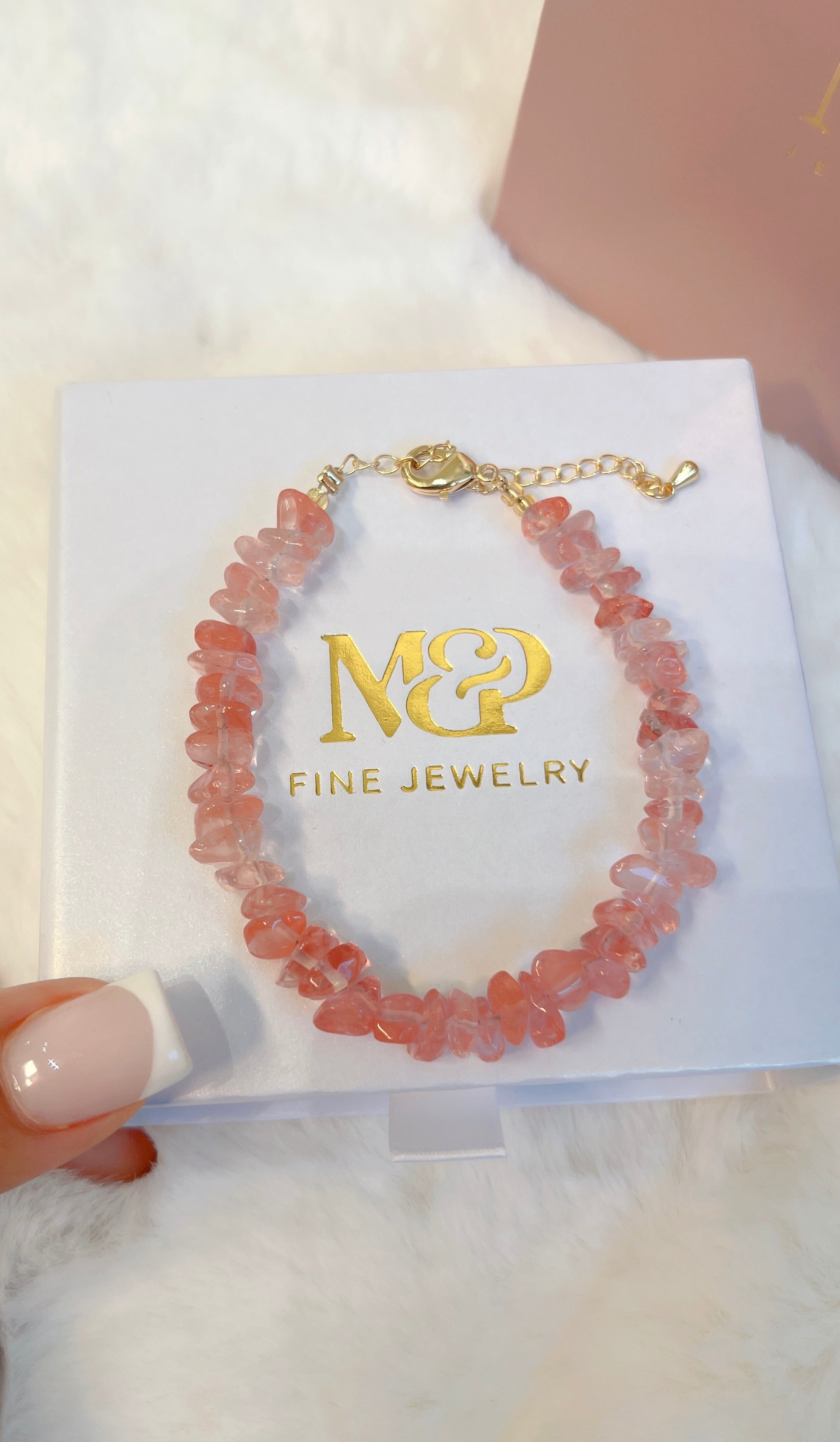 Pulsera de Cuarzo Rosa