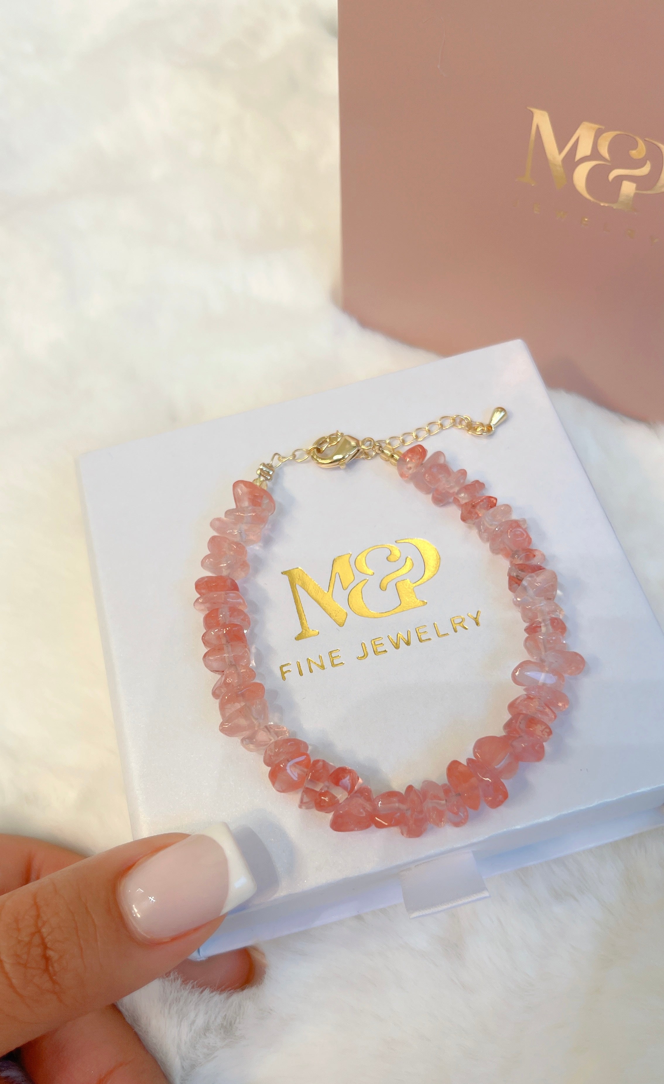 Pulsera de Cuarzo Rosa