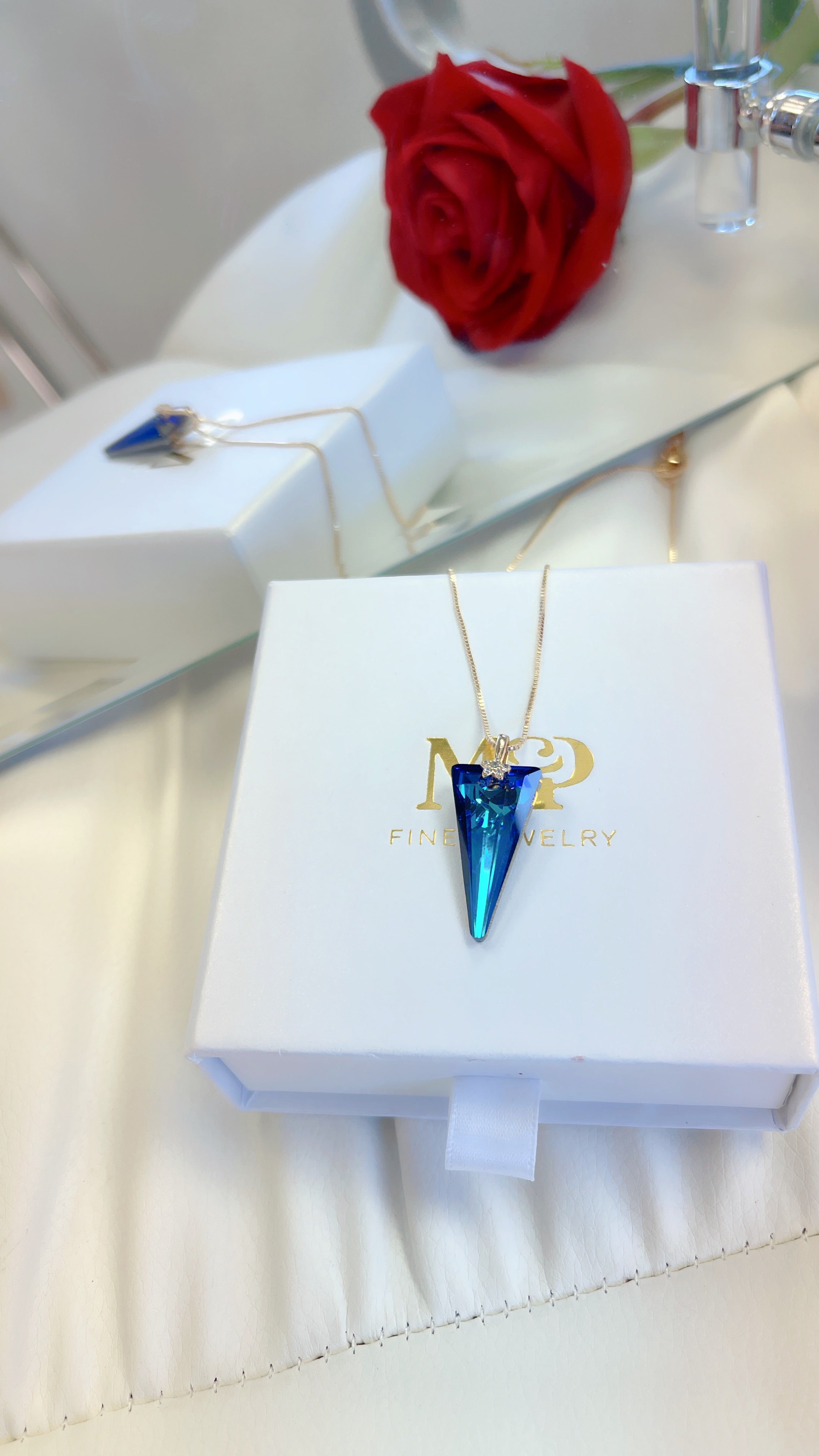 Blue Swarovski Crystal Necklace