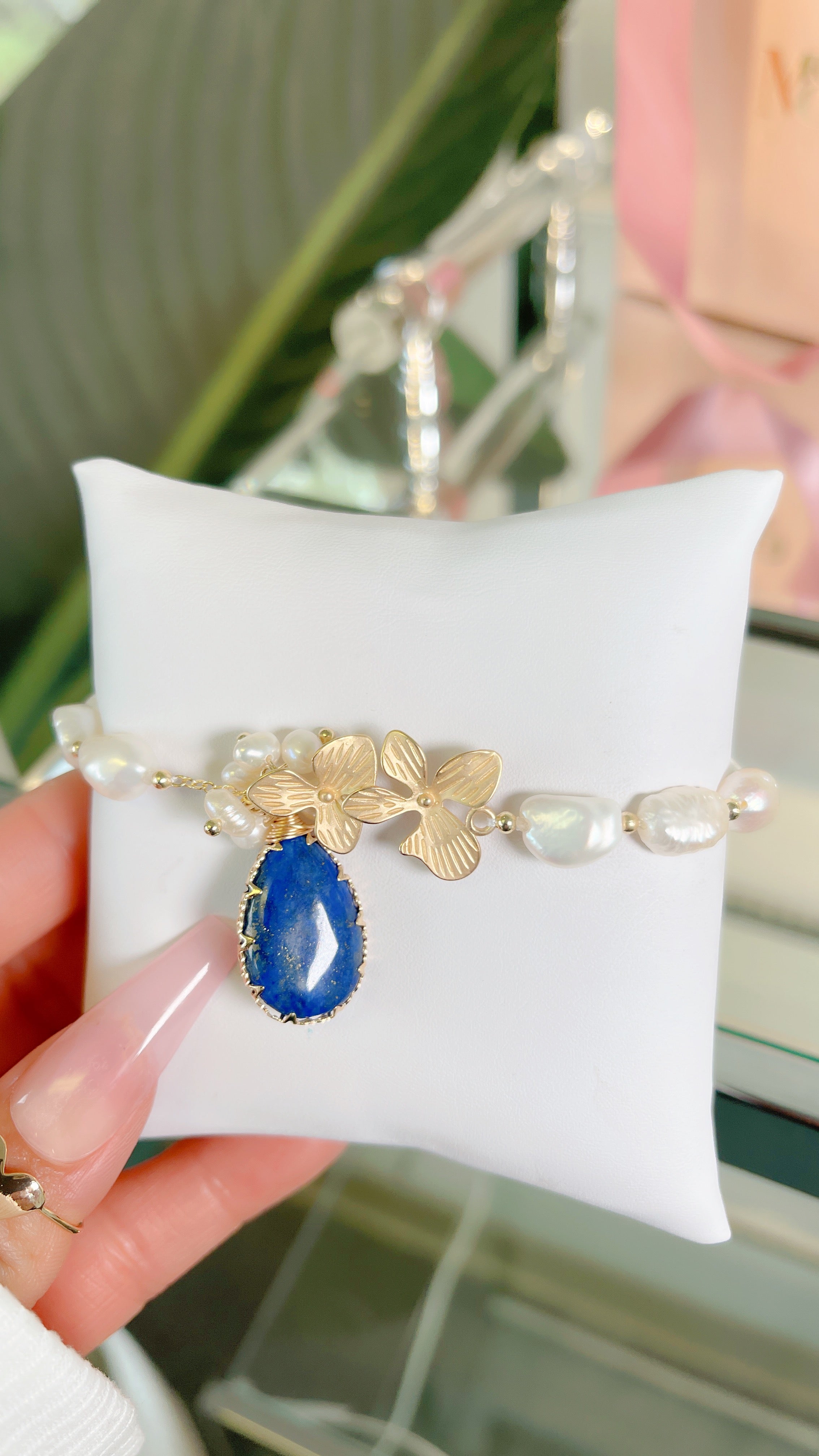 Sodalite Teardrop Crystal Bracelet