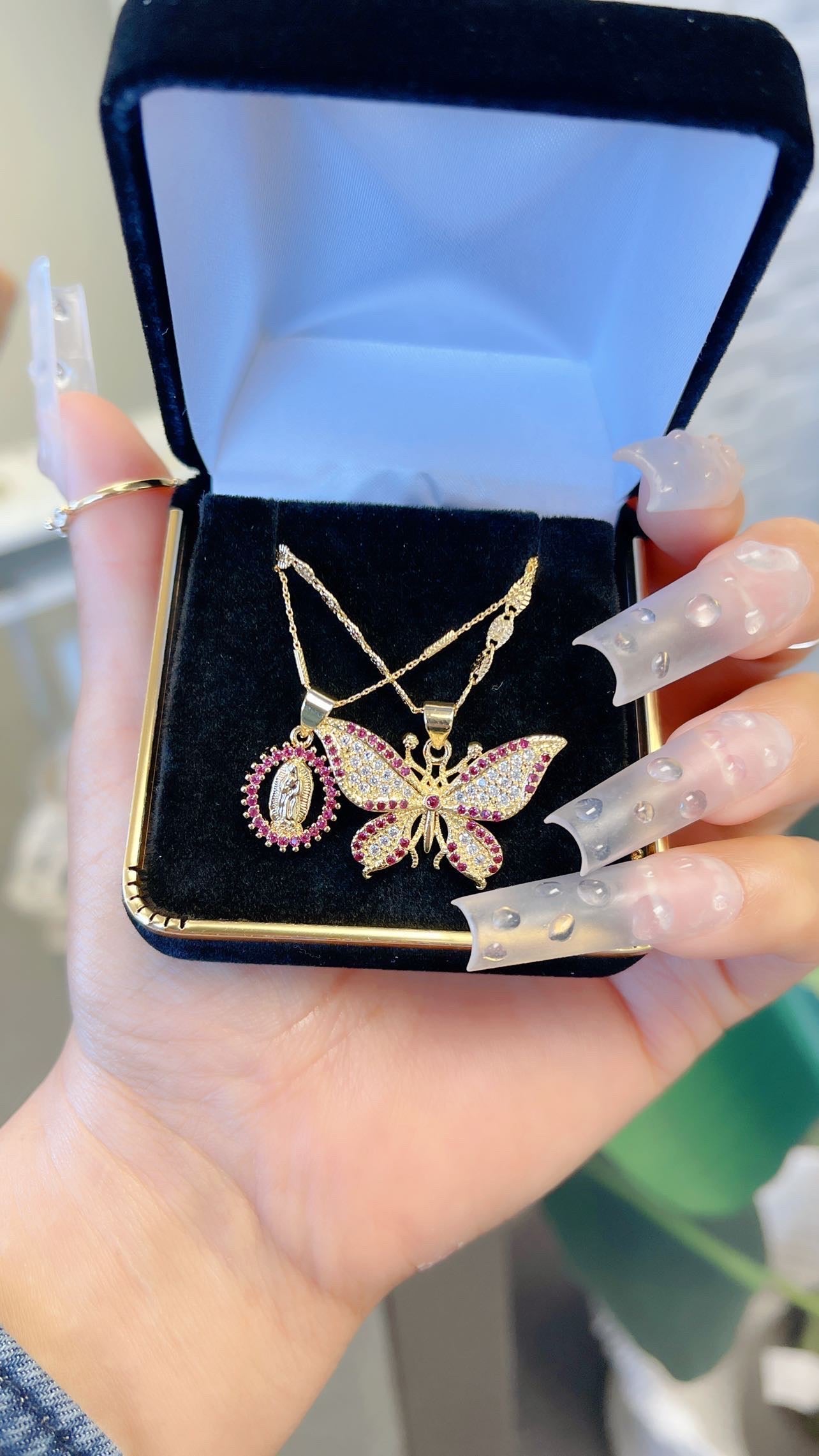 Gold Butterfly Necklace Set