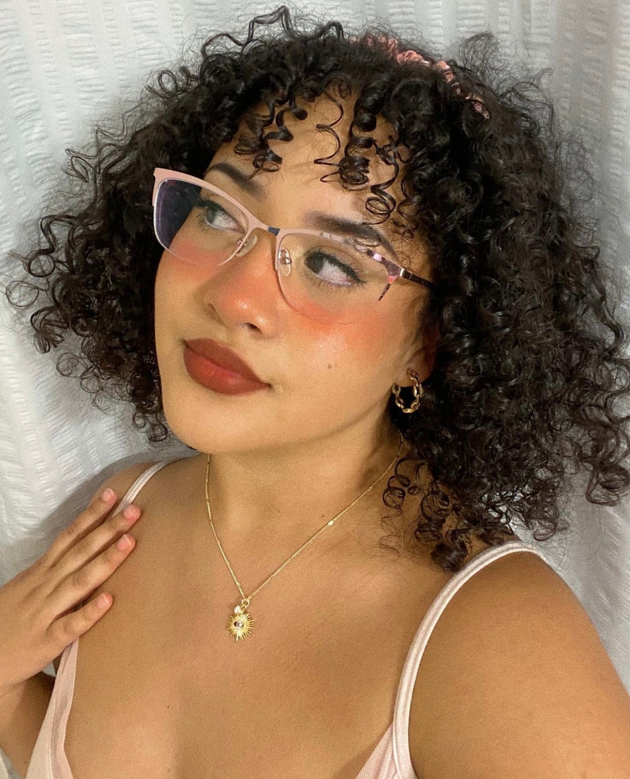 Collar de ojo blanco de diamantes