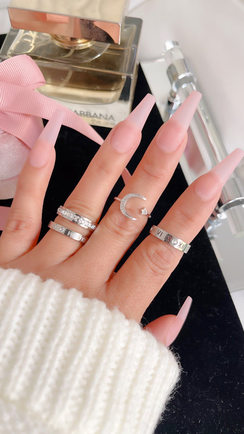 Silver Time Clock Ring