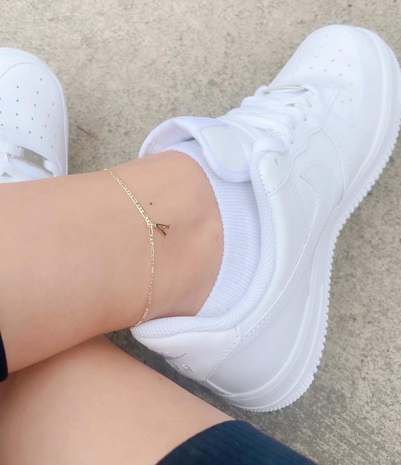 Dainty Initial Figaro Anklet