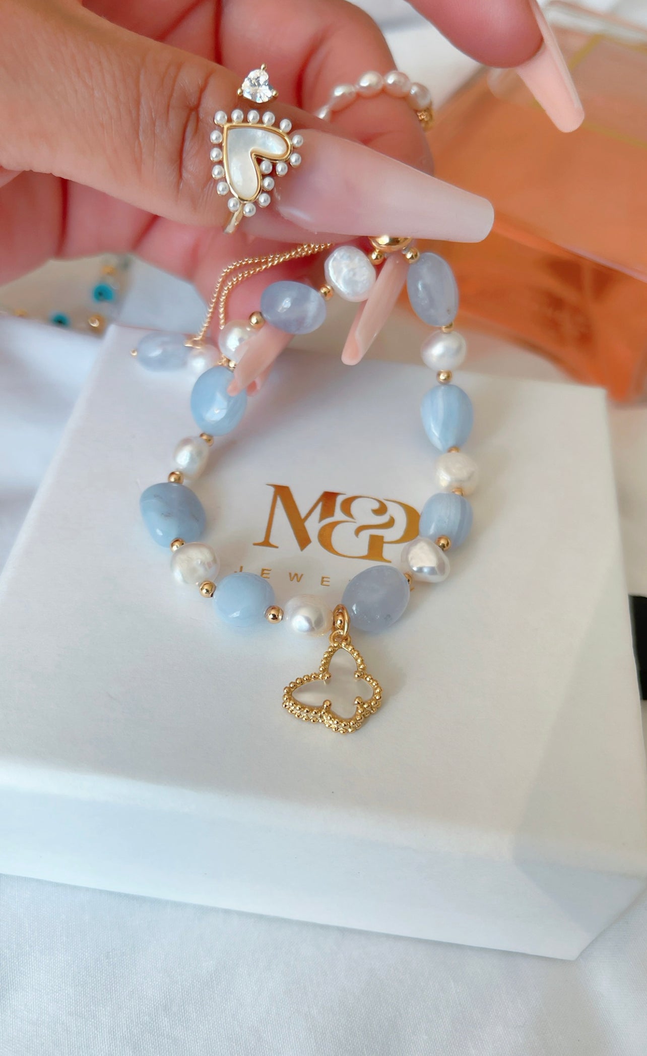 Blue Aquamarine Stone Bracelet