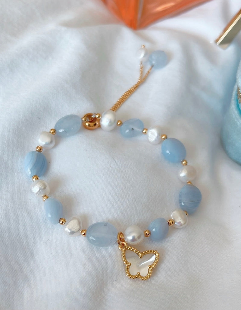 Blue Aquamarine Stone Bracelet
