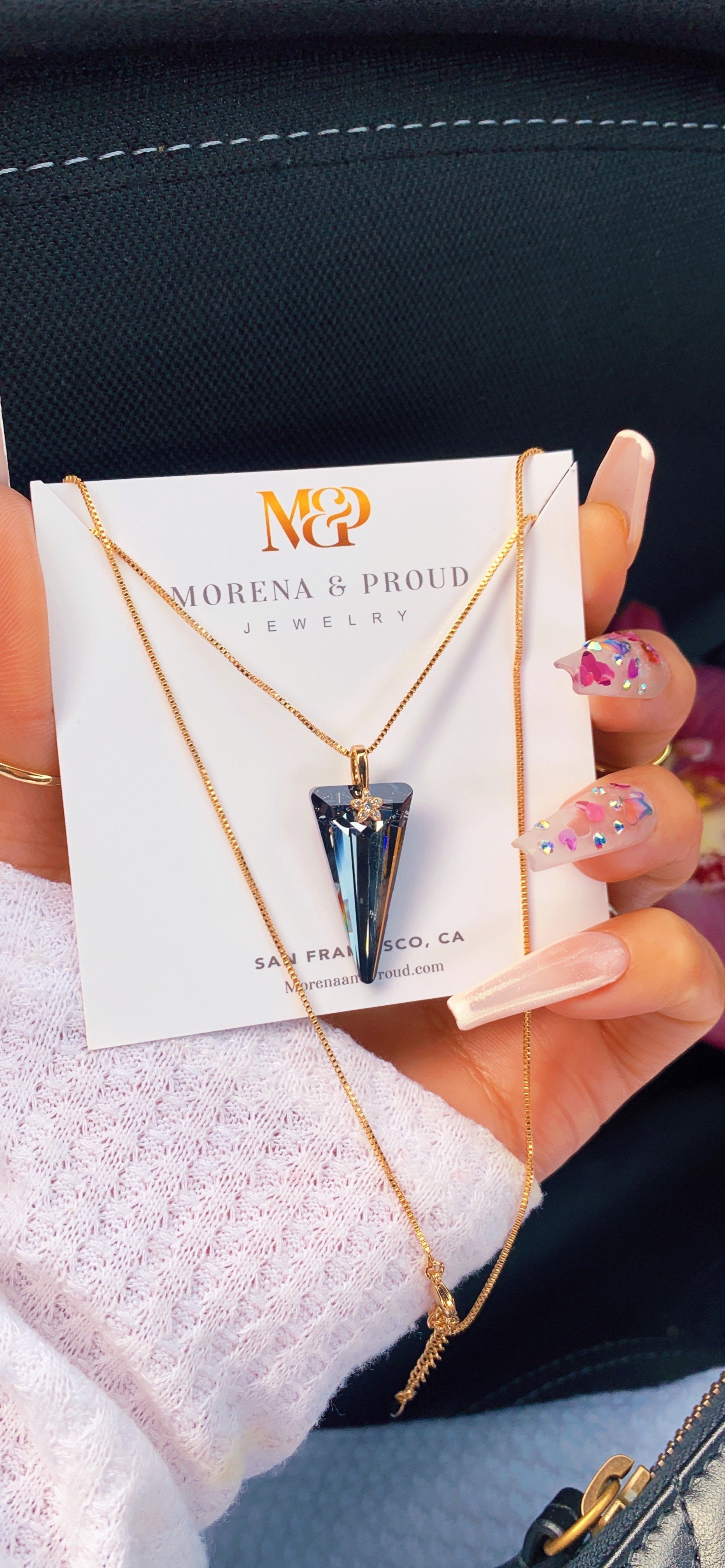 Collar de cristal Swarovski negro