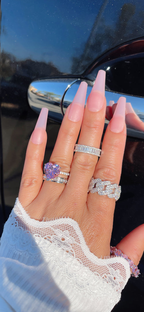 Diamond Silver Blush Heart Ring