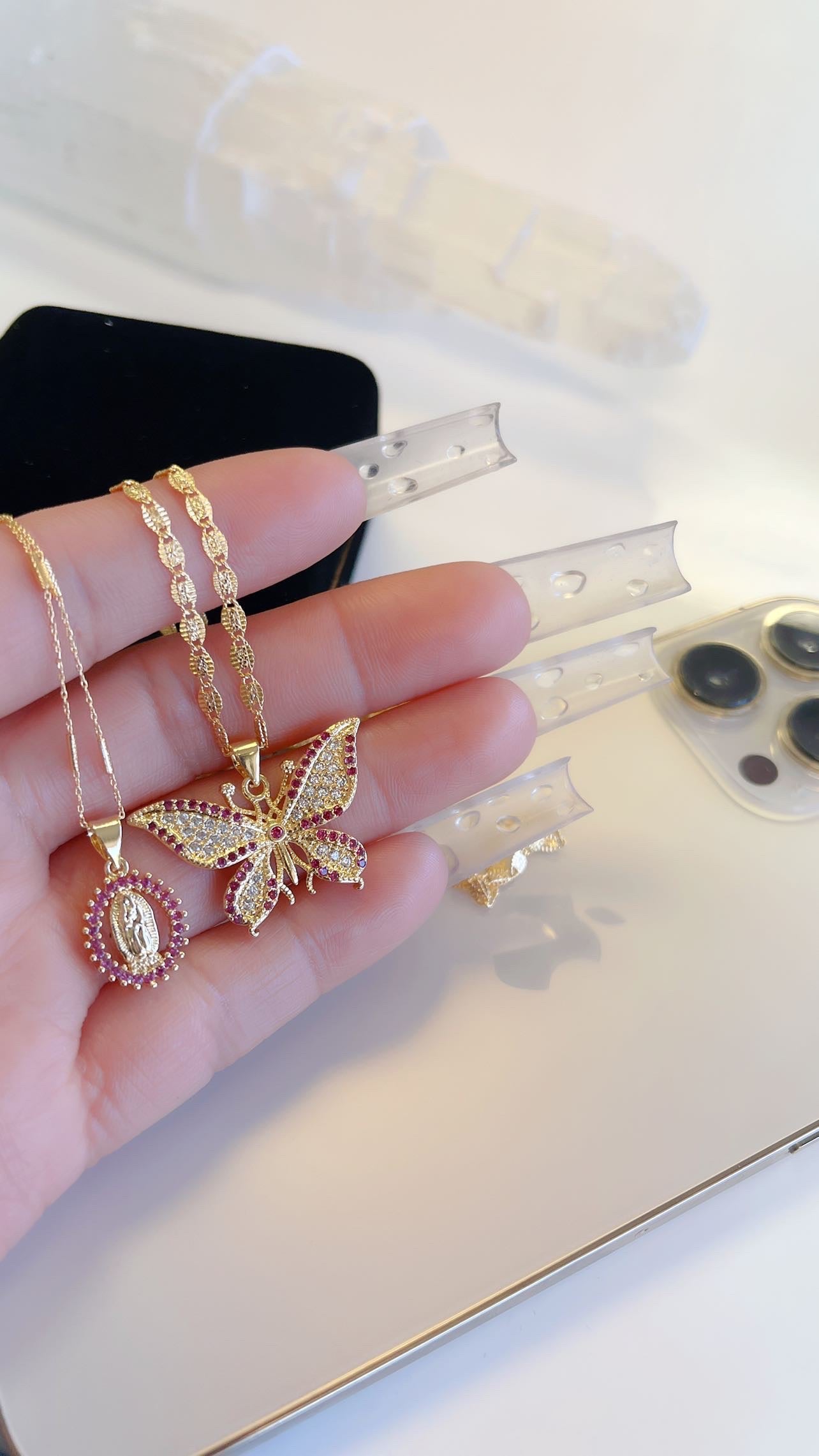 Gold Butterfly Necklace Set