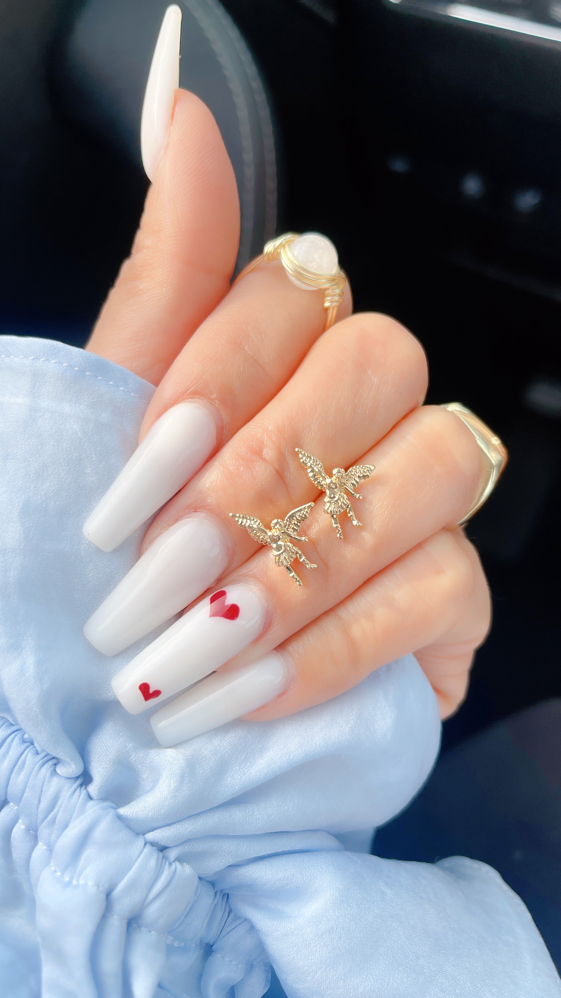 Pendientes de botón de ángel de la guarda