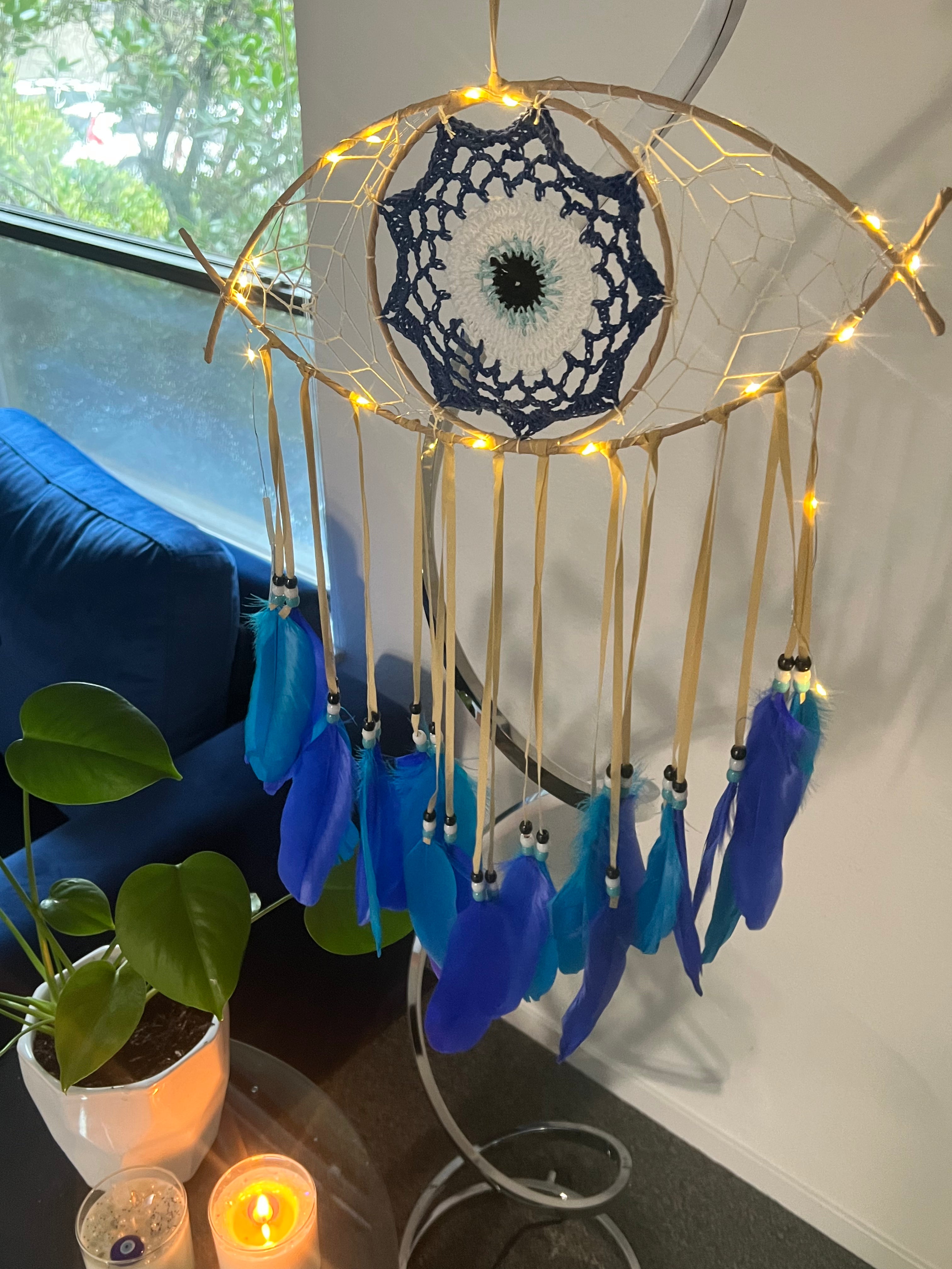 Evil Eye Nude Dream Catcher (Fairy Lights Included)