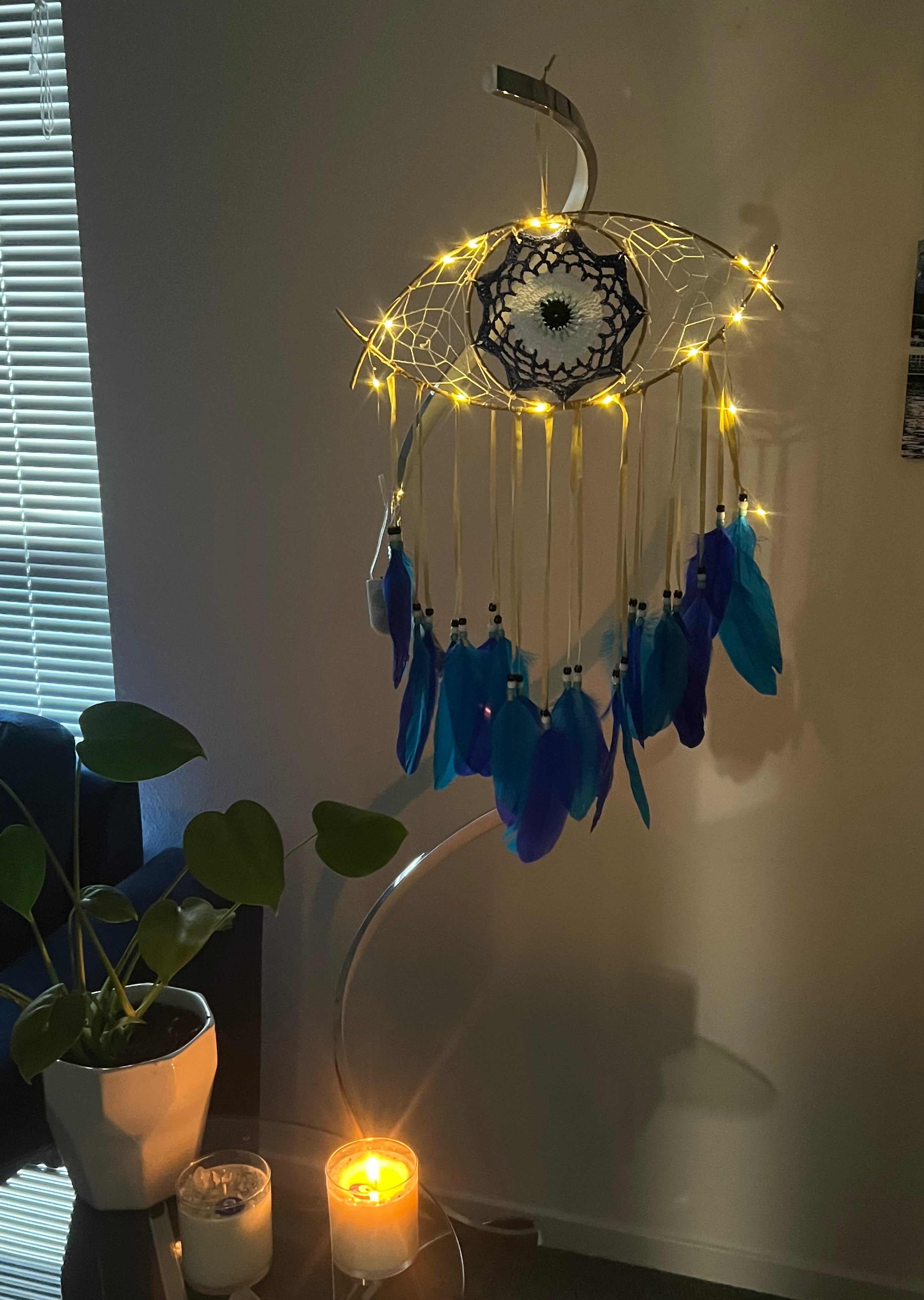 Evil Eye Nude Dream Catcher (Fairy Lights Included)