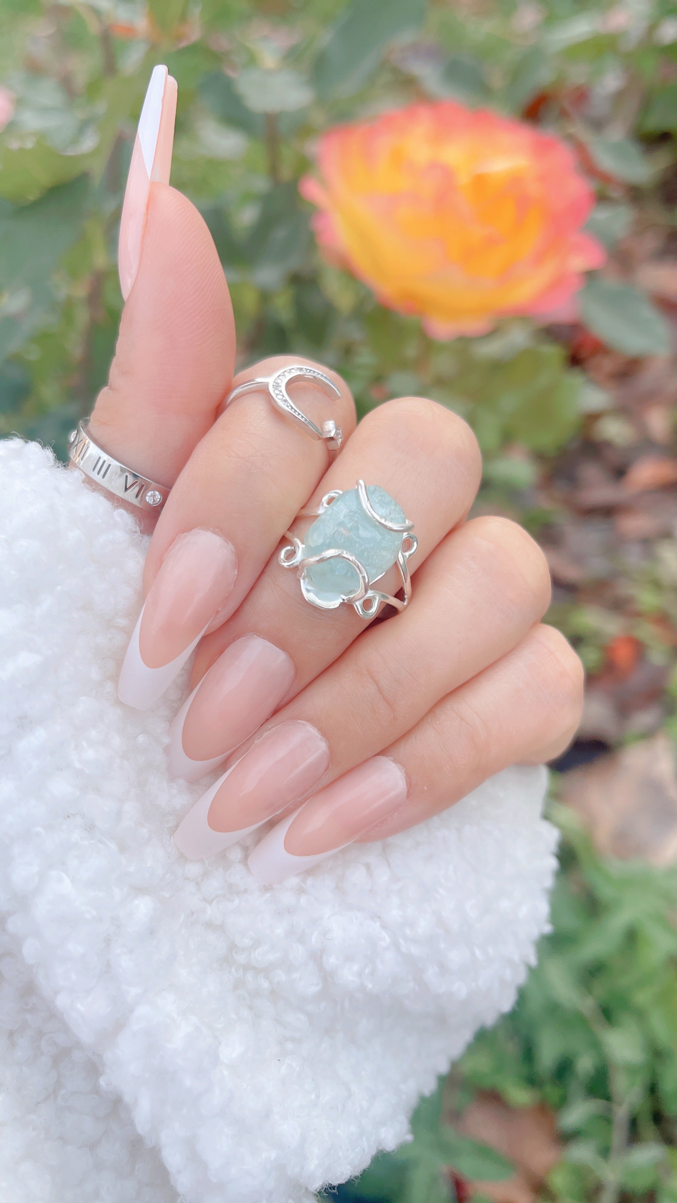 Anillo de aguamarina de plata 925