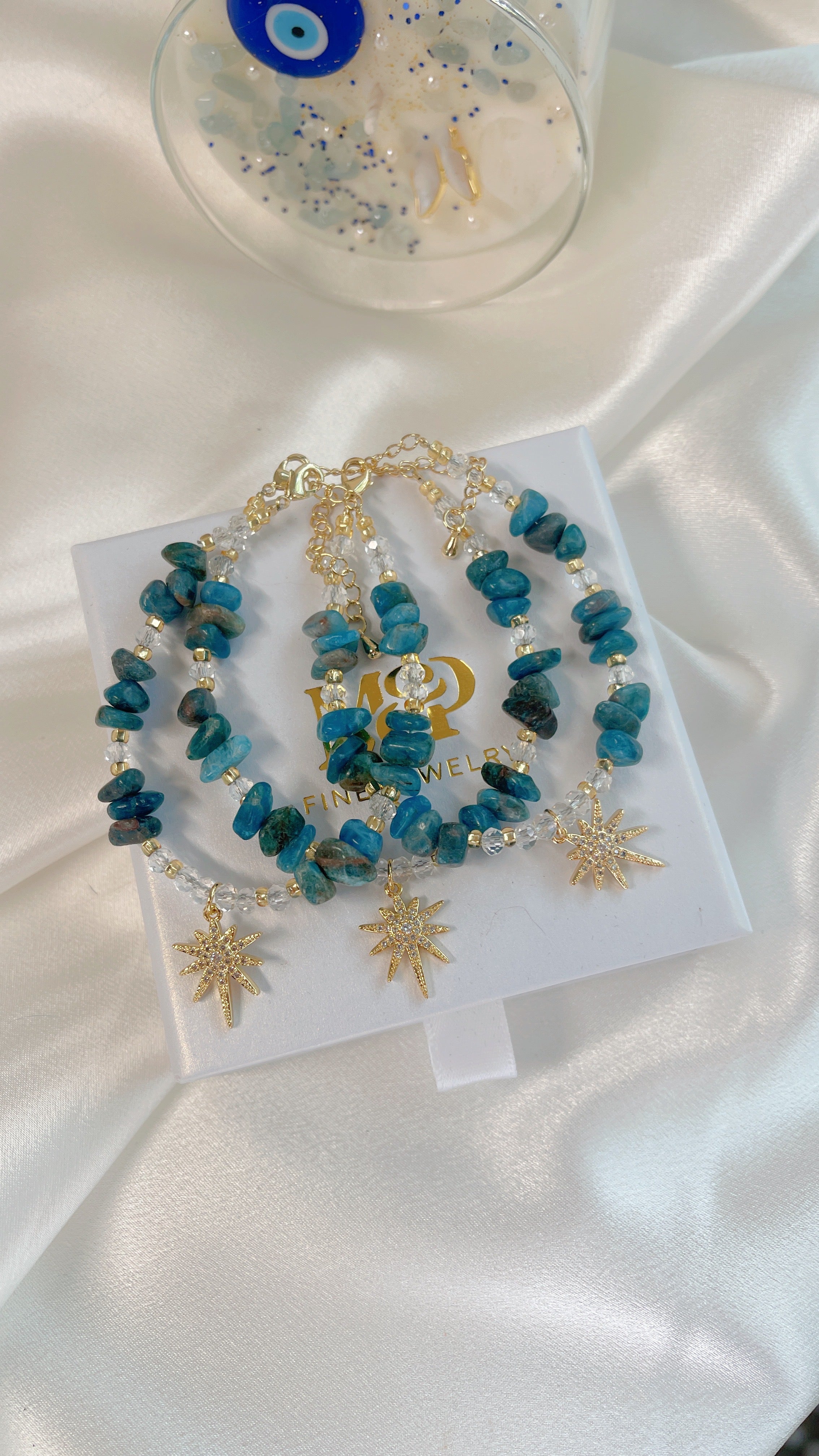 Pulsera de cristal de apatito "Manifestación"