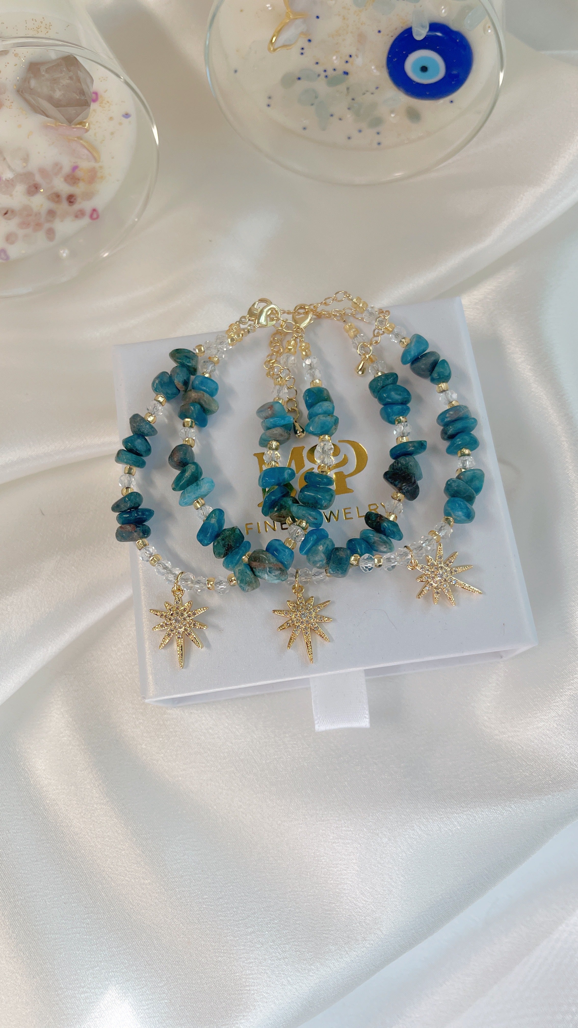 Pulsera de cristal de apatito "Manifestación"