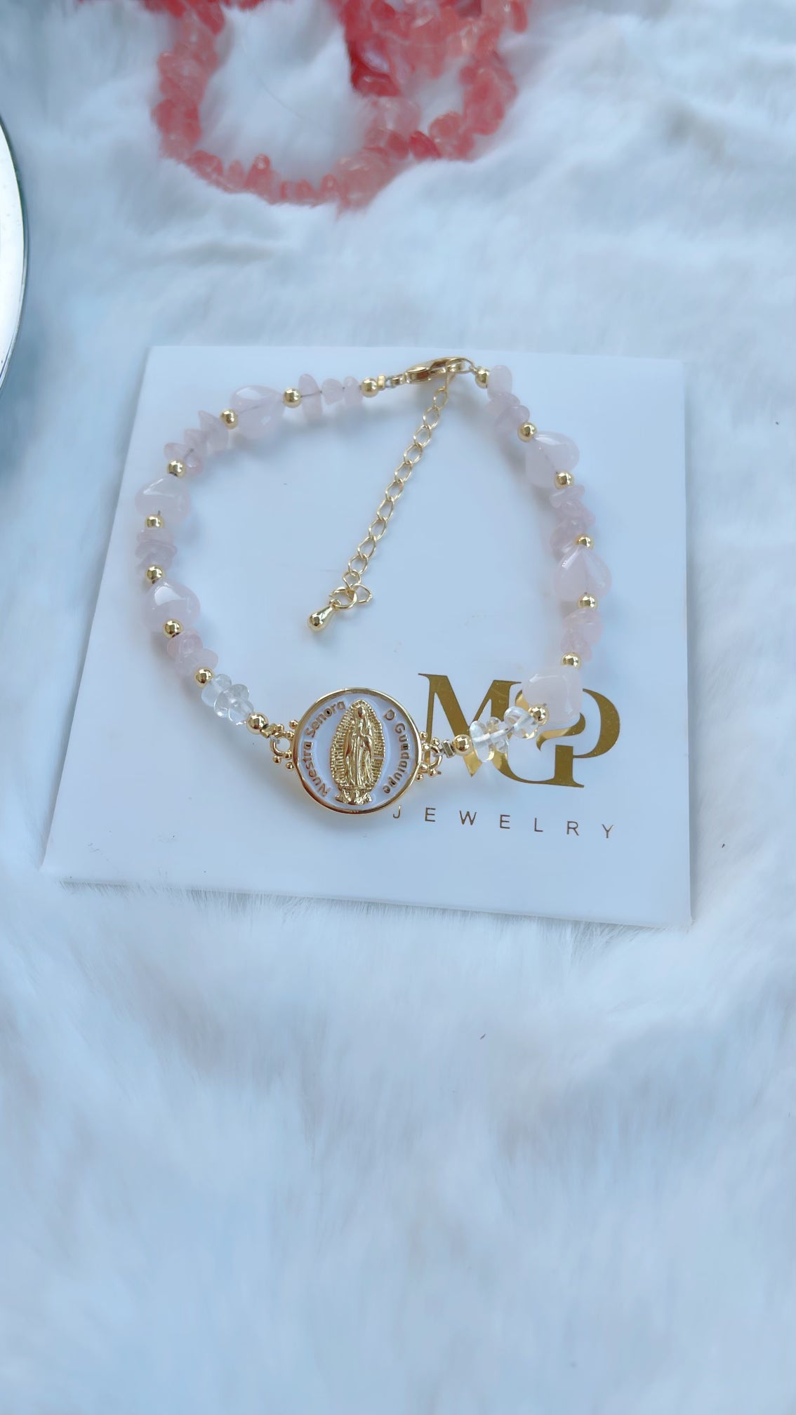 Pulsera de Cuarzo Rosa Perla Mary