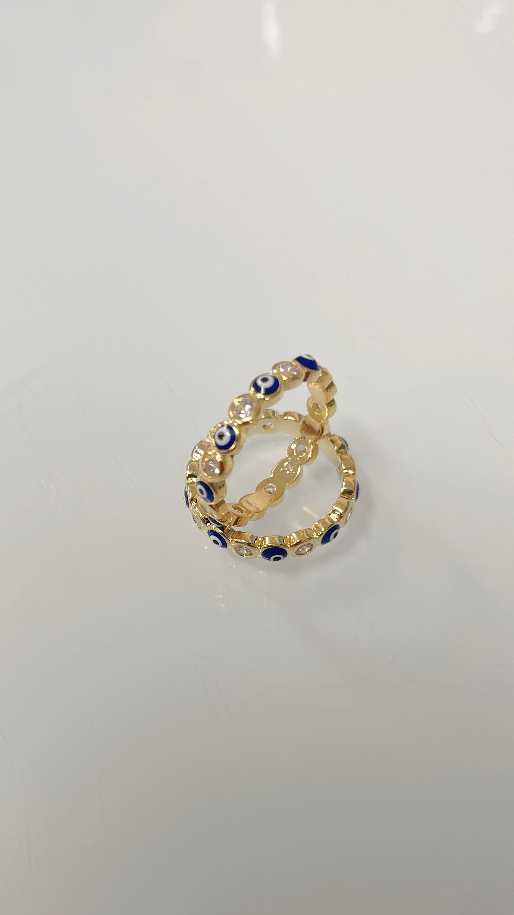 Anillo Mal de Ojo Azul Profundo