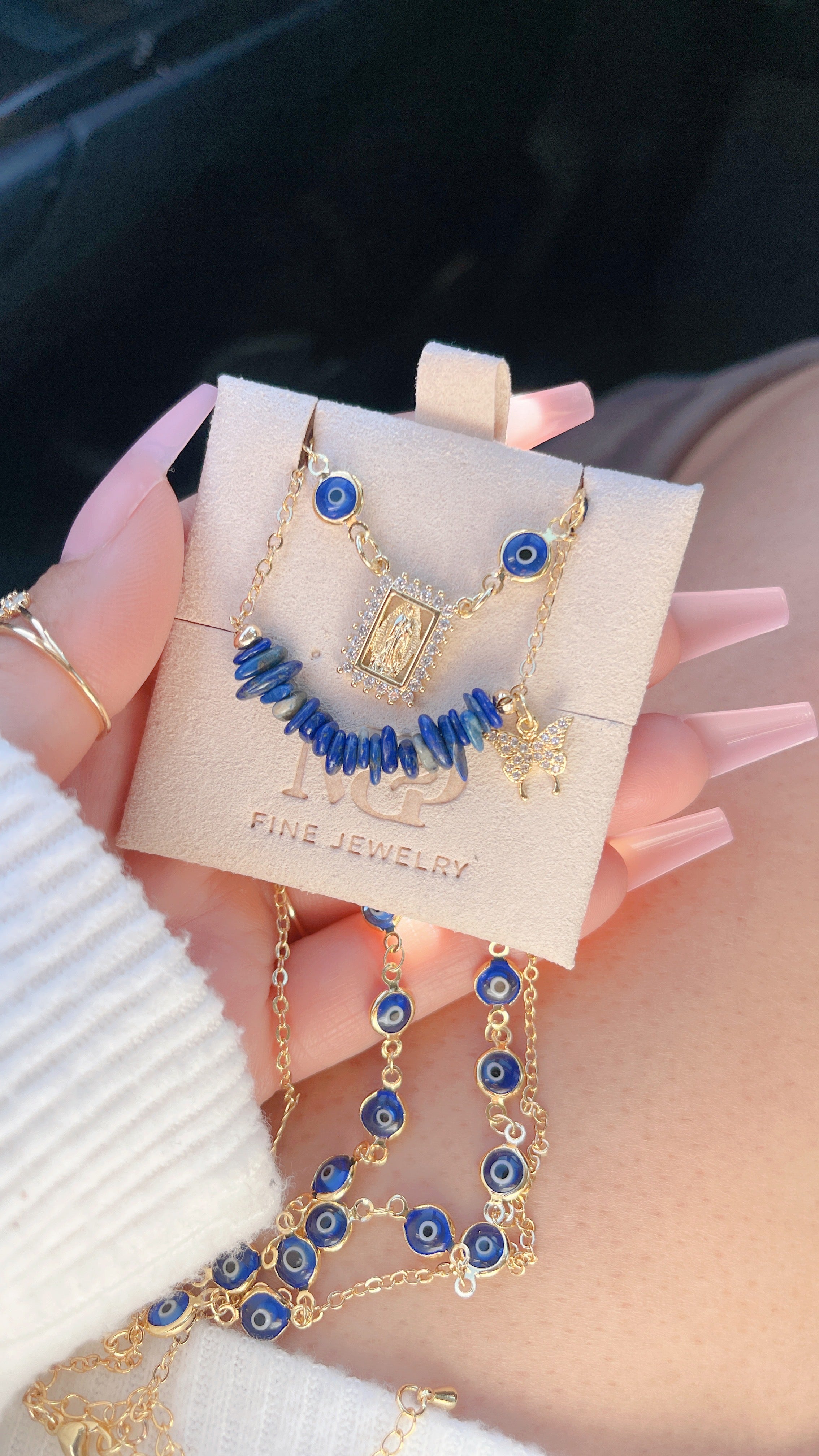 Sodalite Protection Mary Necklace Set