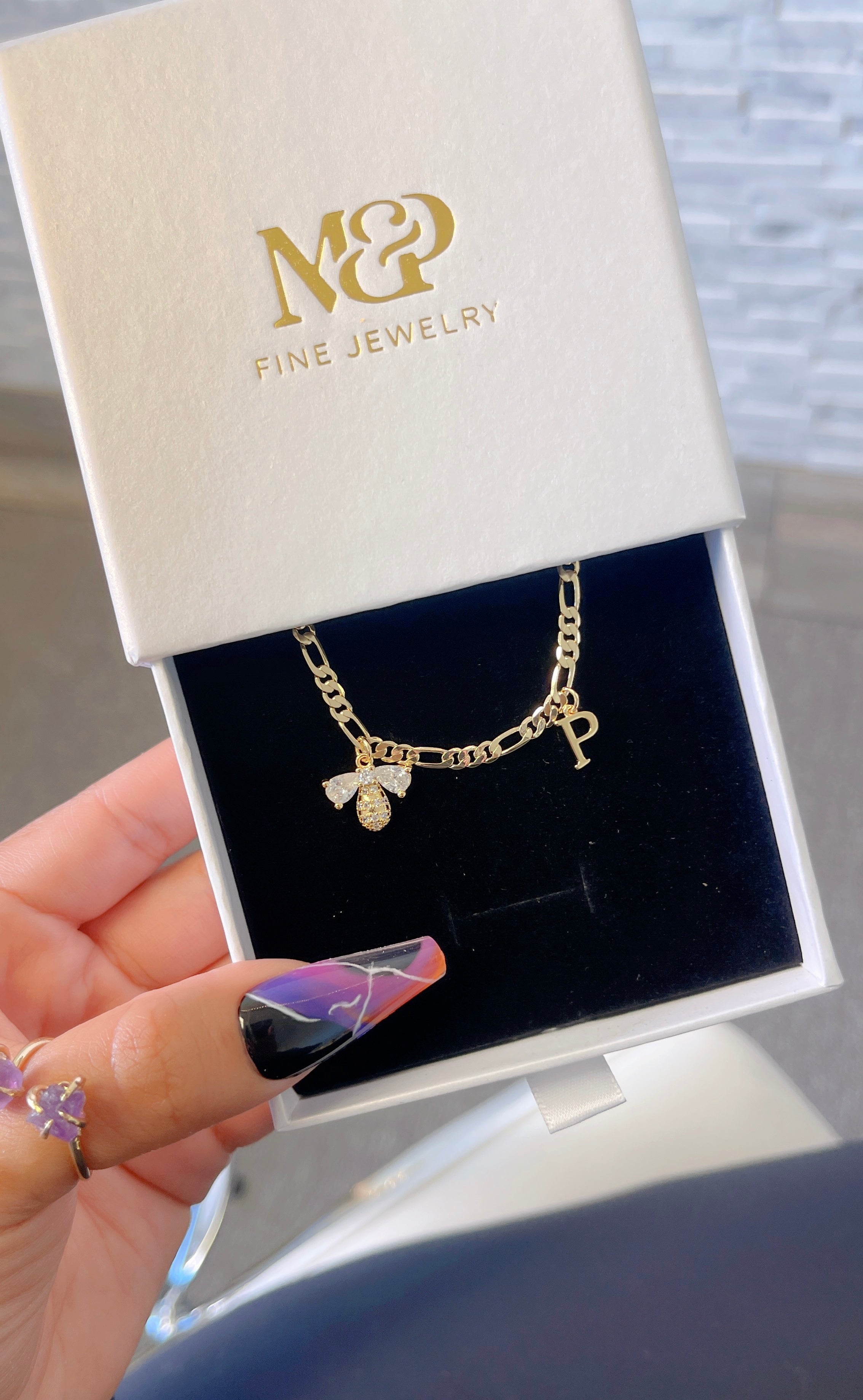 Figaro Classic Initial Anklet