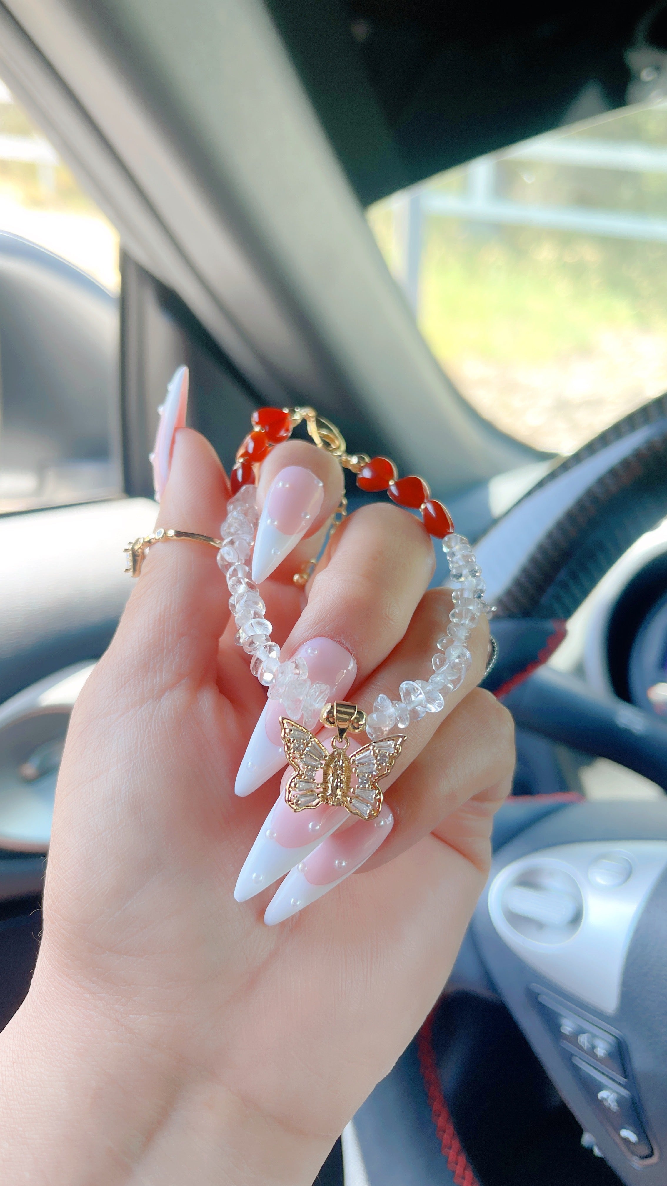 Clear Quartz & Carnelian Mary Bracelet