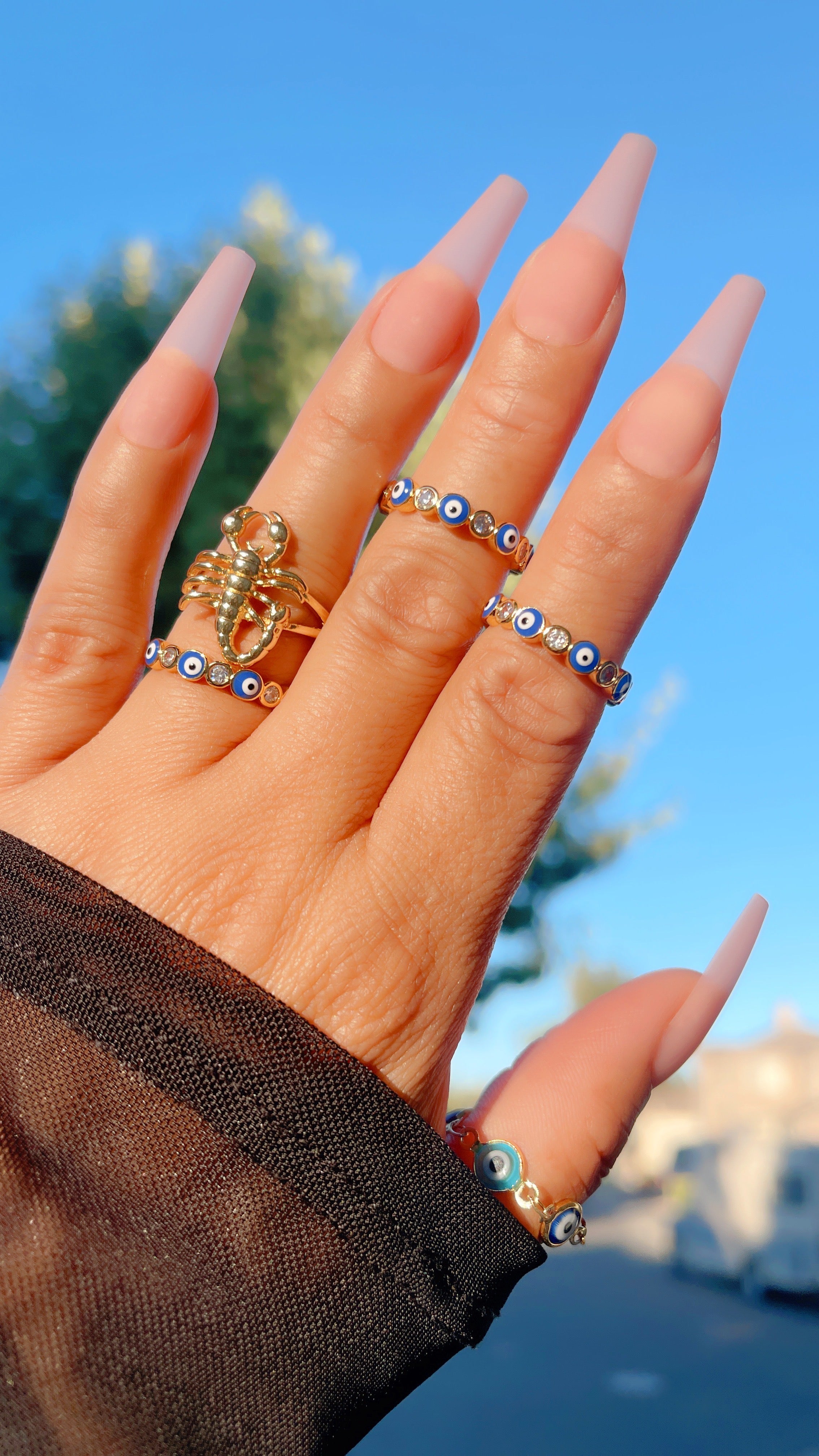 Anillo Mal de Ojo Azul