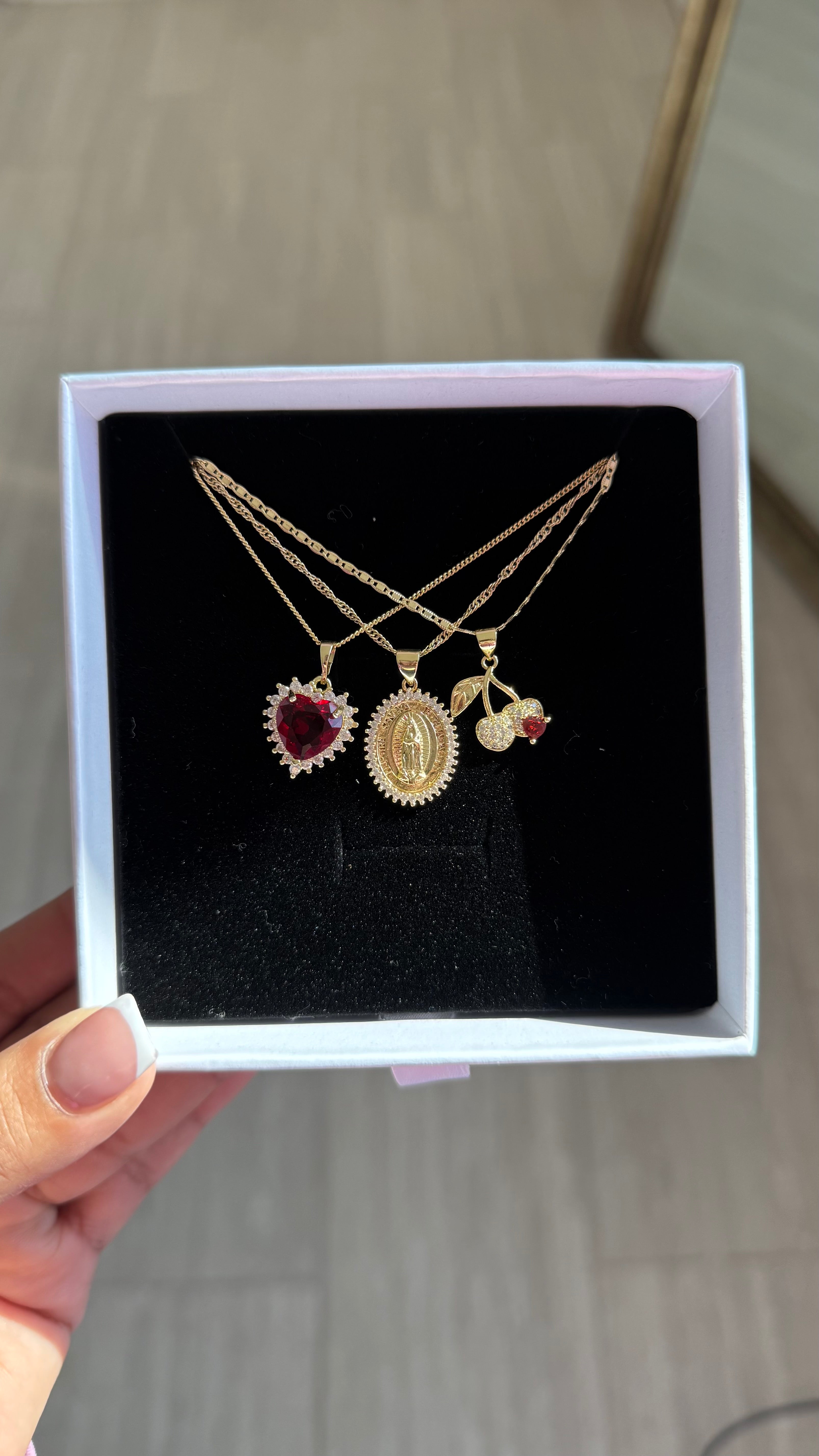 Cherry Lady of Guadalupe Necklace Set