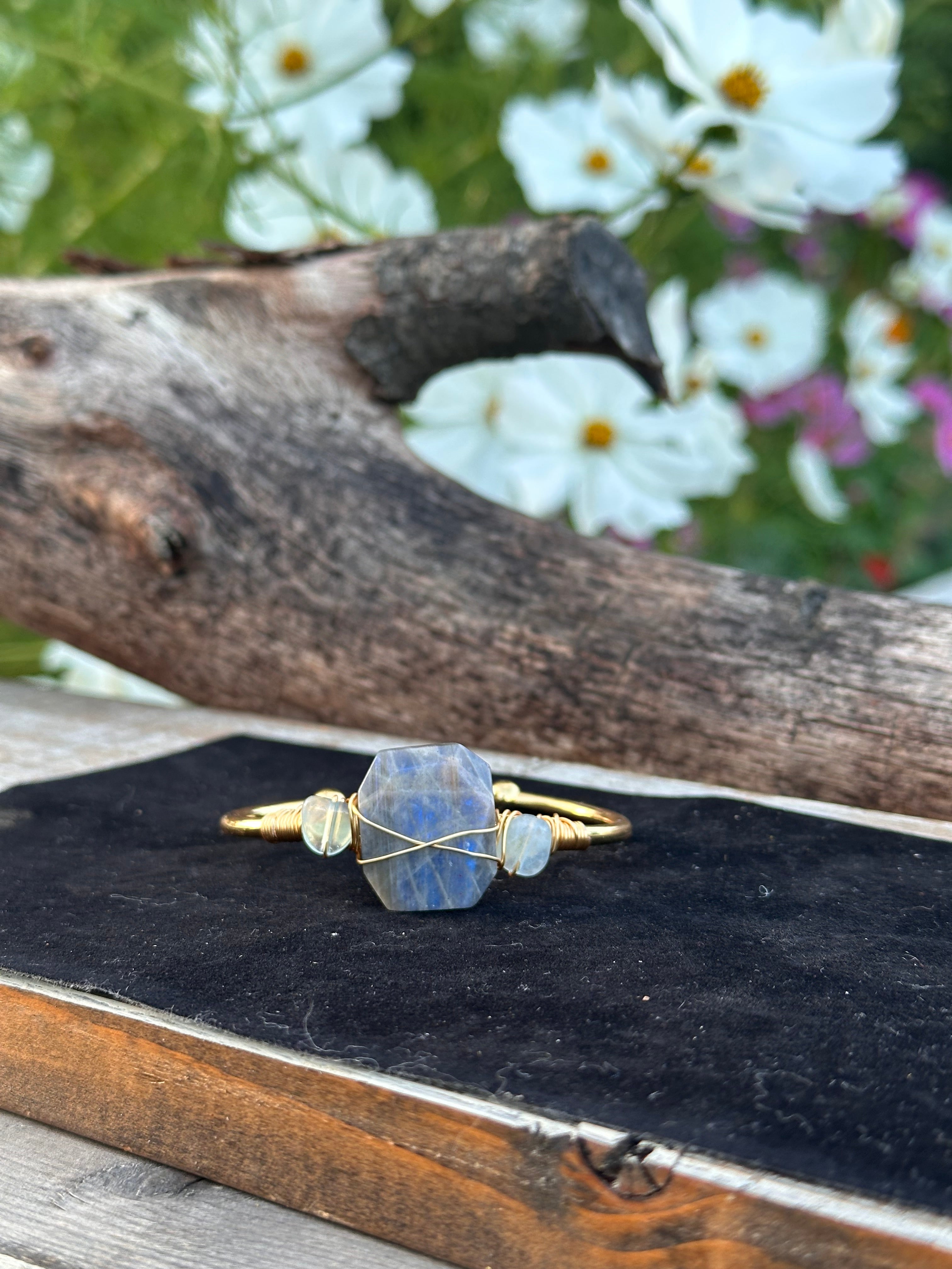 Natural Blue Moon Stone Bracelet