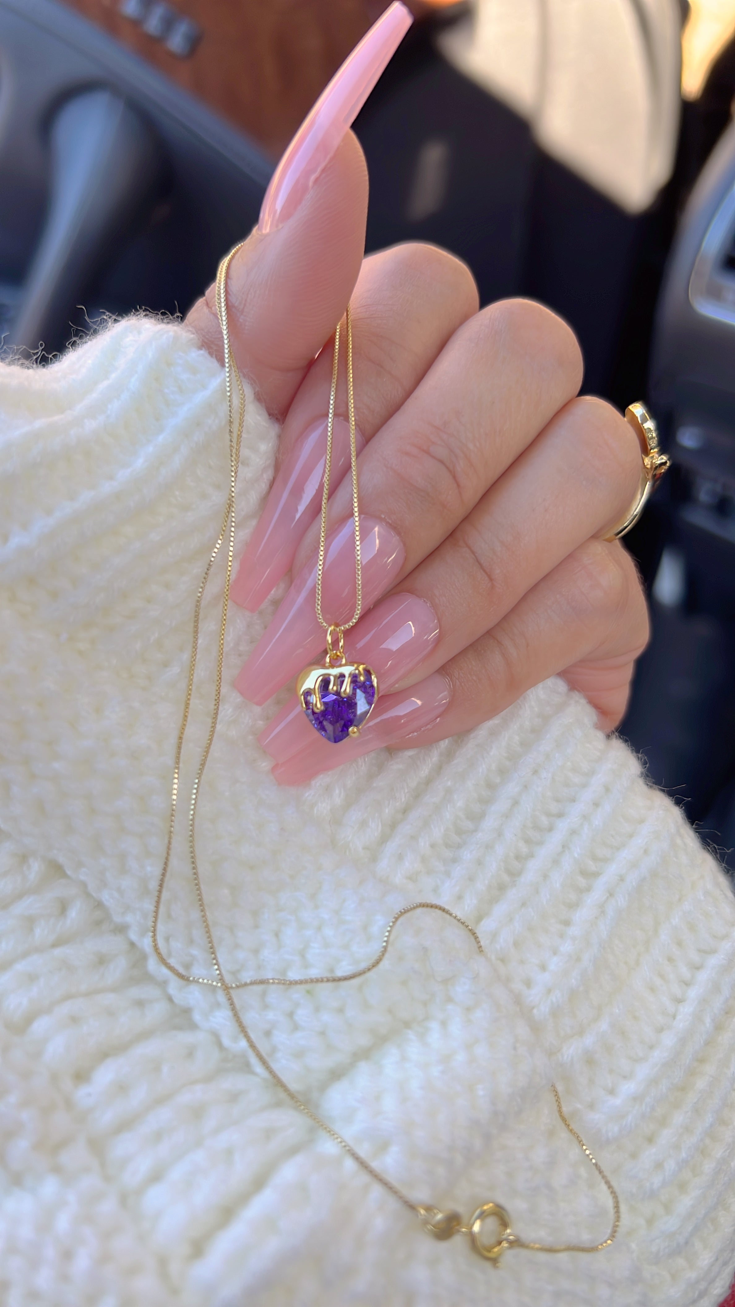 "Warm my Heart" Purple Necklace