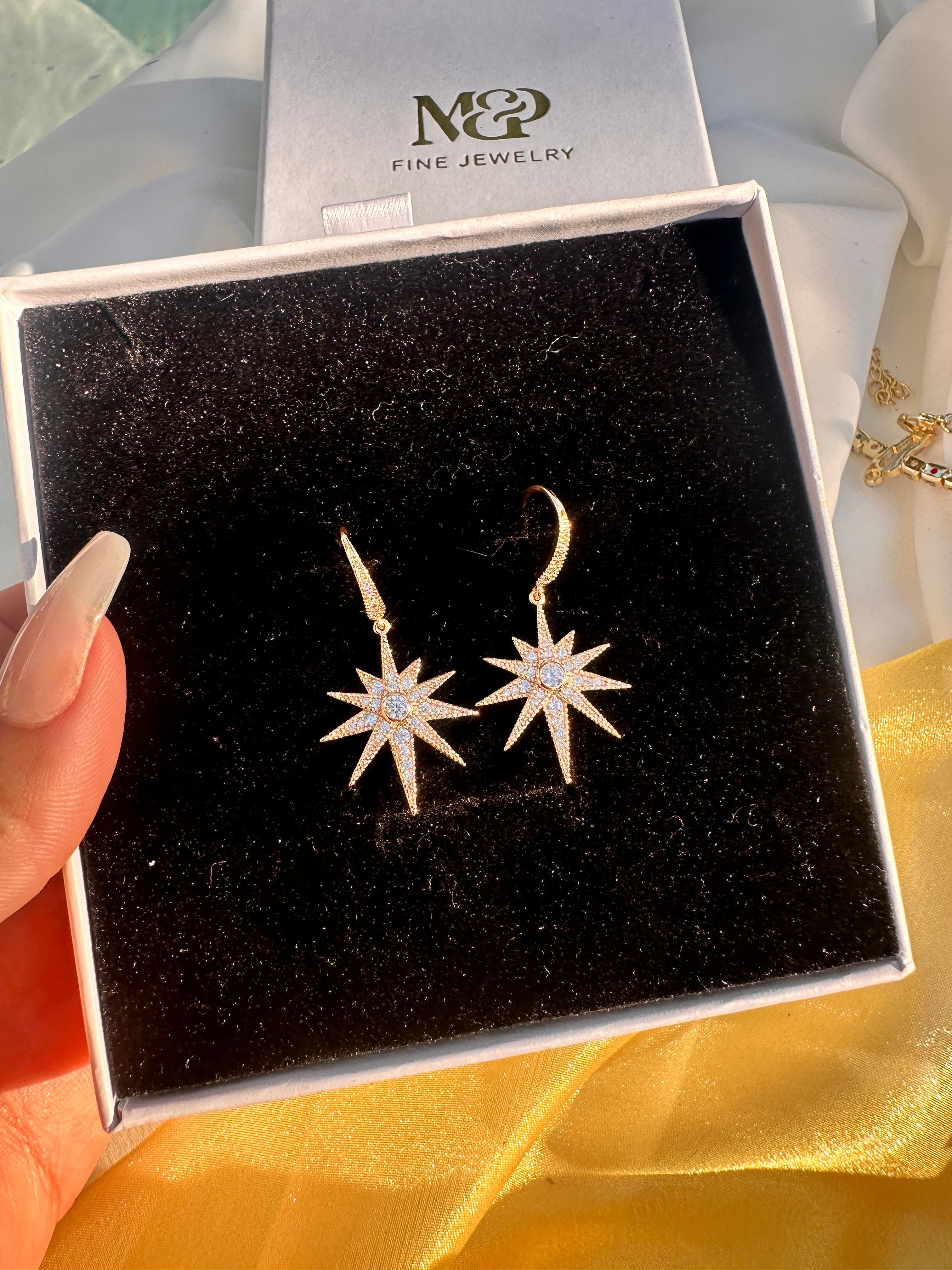 Paved Star Earrings