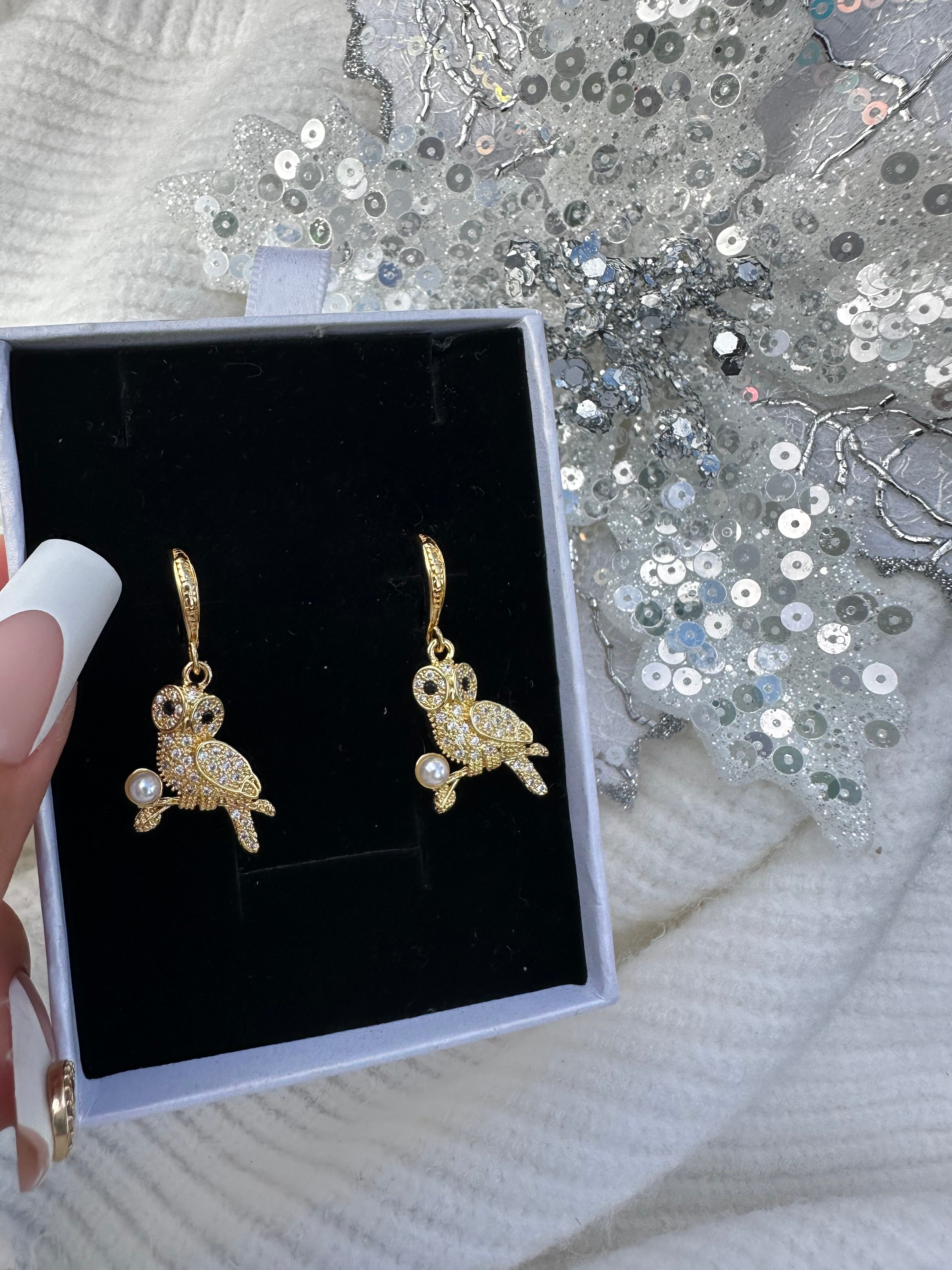 Golden Owl Earrings