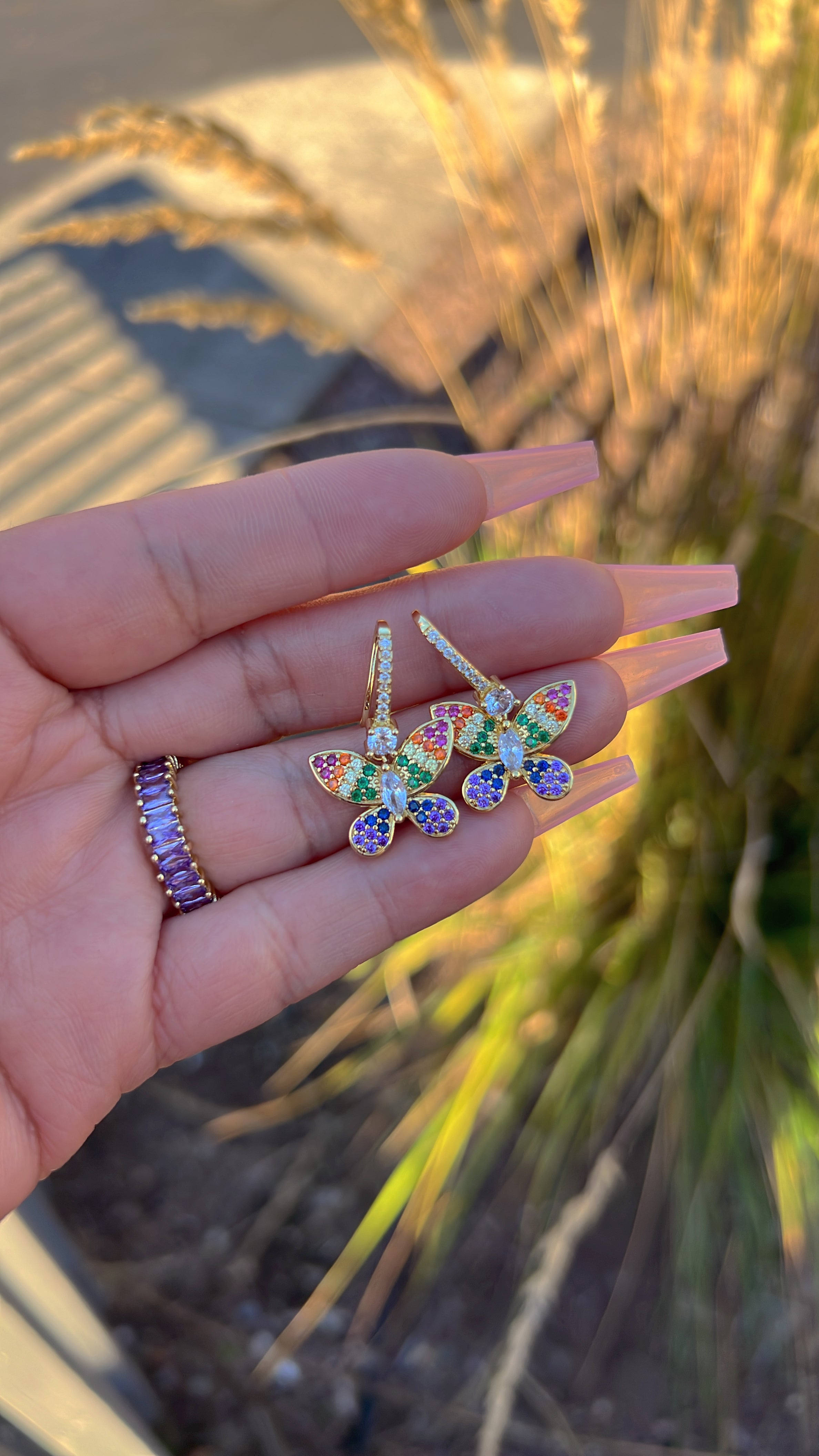 Rainbow Butterfly Earrings