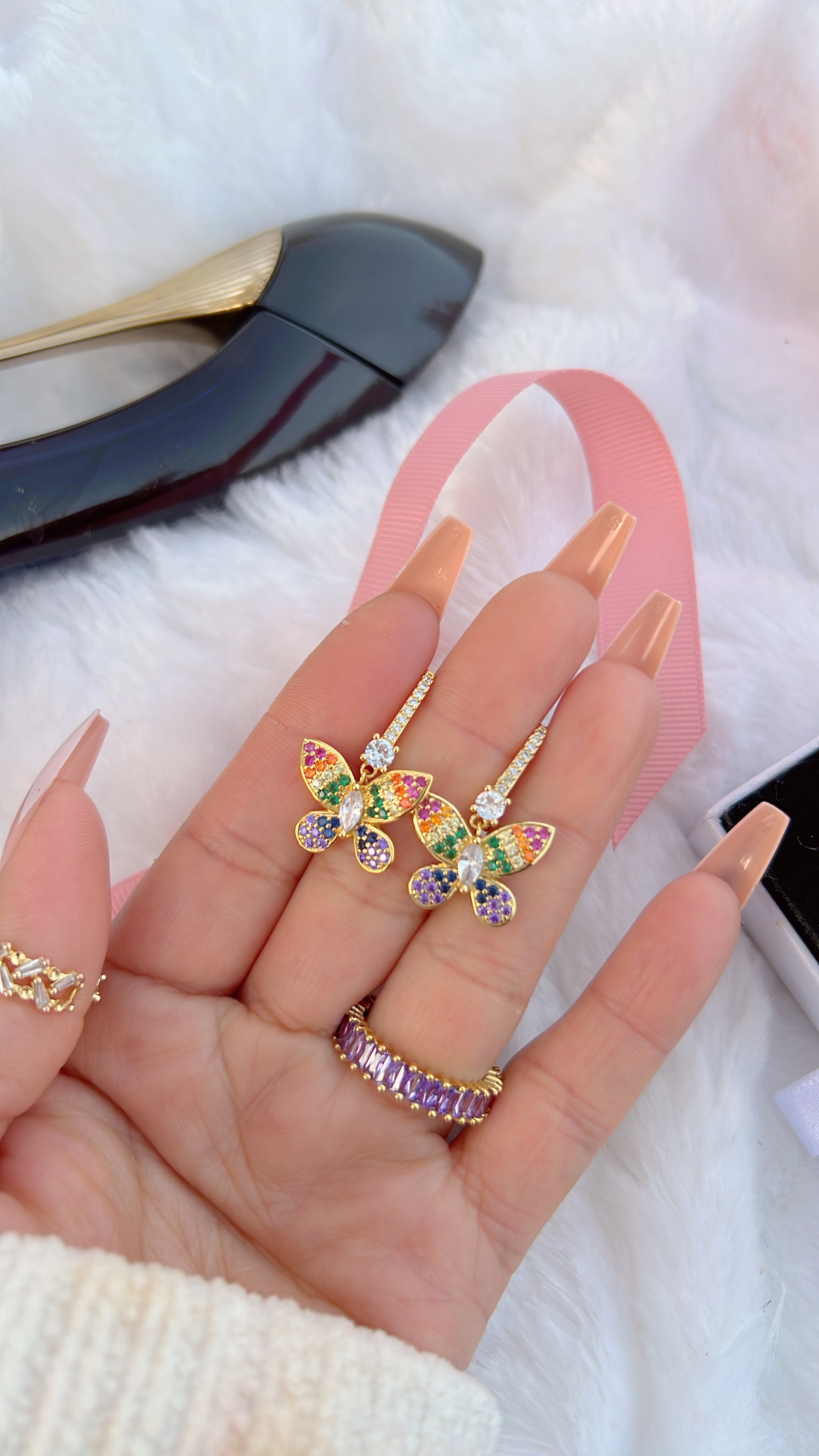 Rainbow Butterfly Earrings