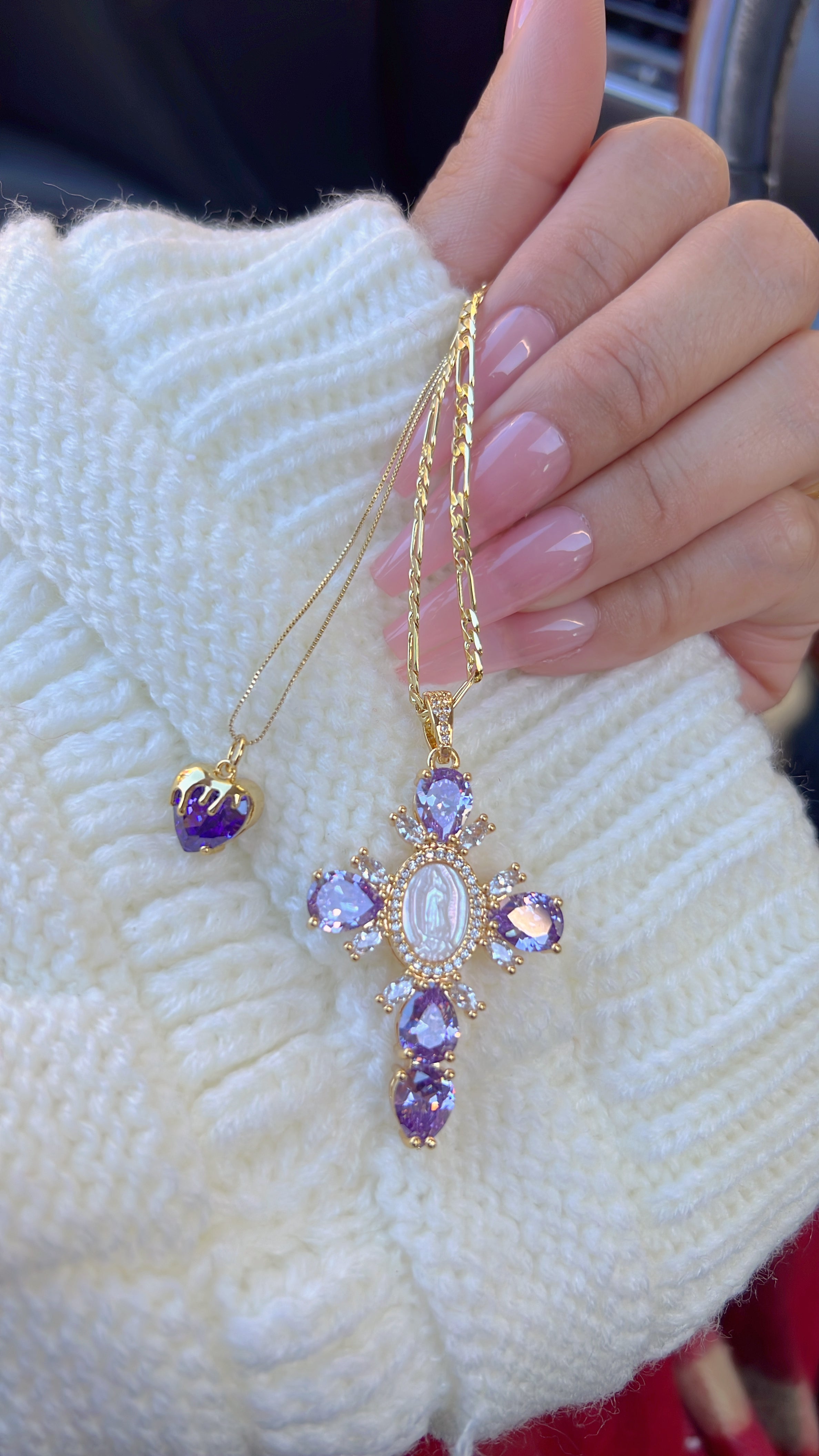 "Warm my Heart" Purple Necklace