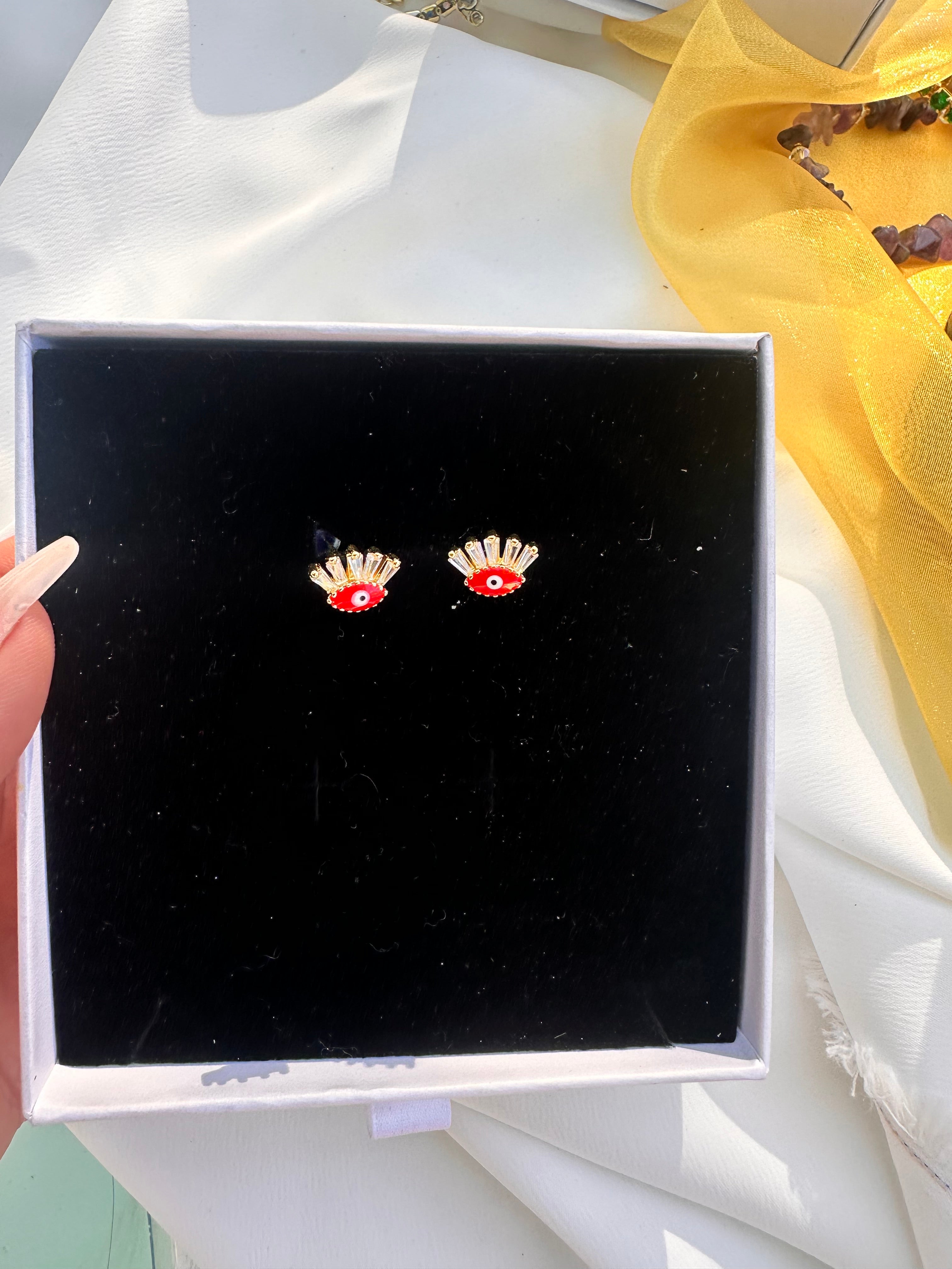Red Evil Eye Earrings