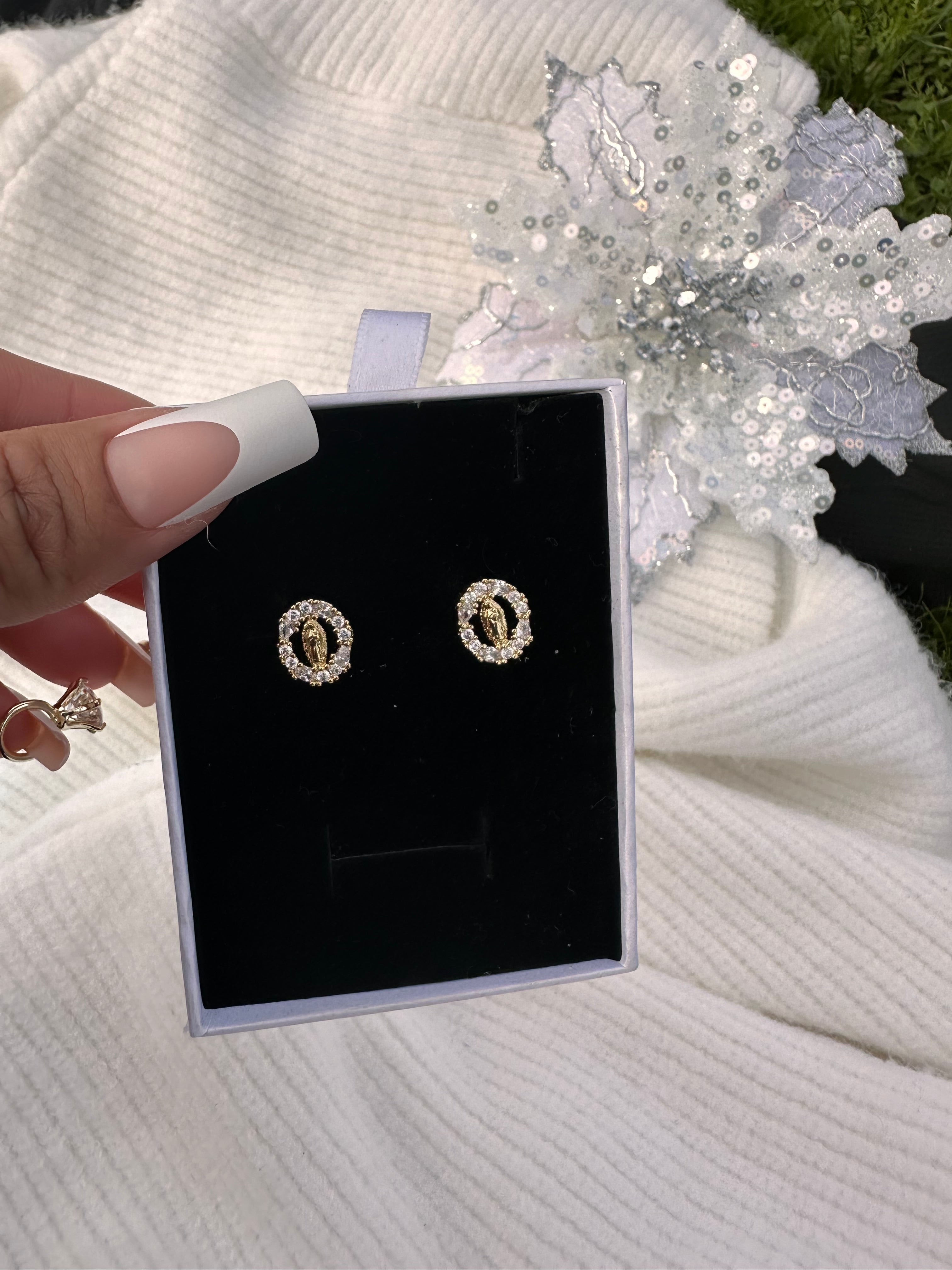 Oval Lady of Guadalupe Earrings