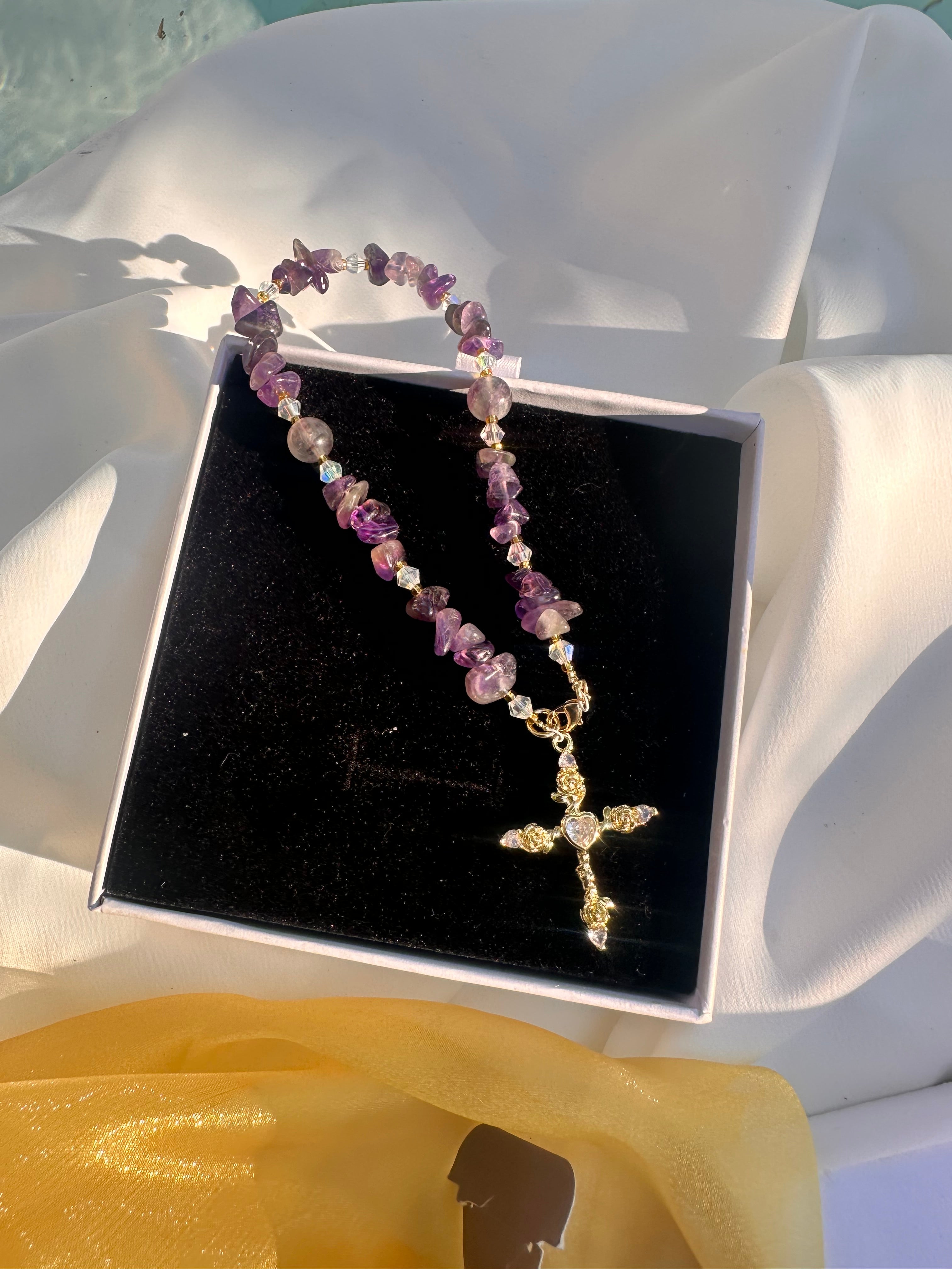 Amethyst Faith Car Rosary
