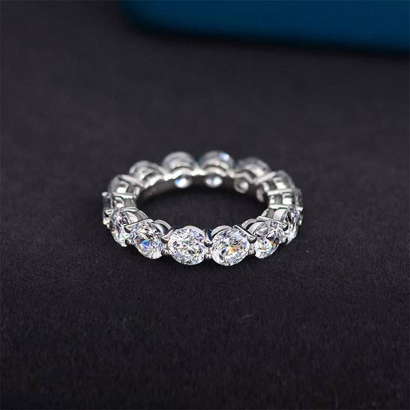 Eternity Round Cut Silver Band Ring
