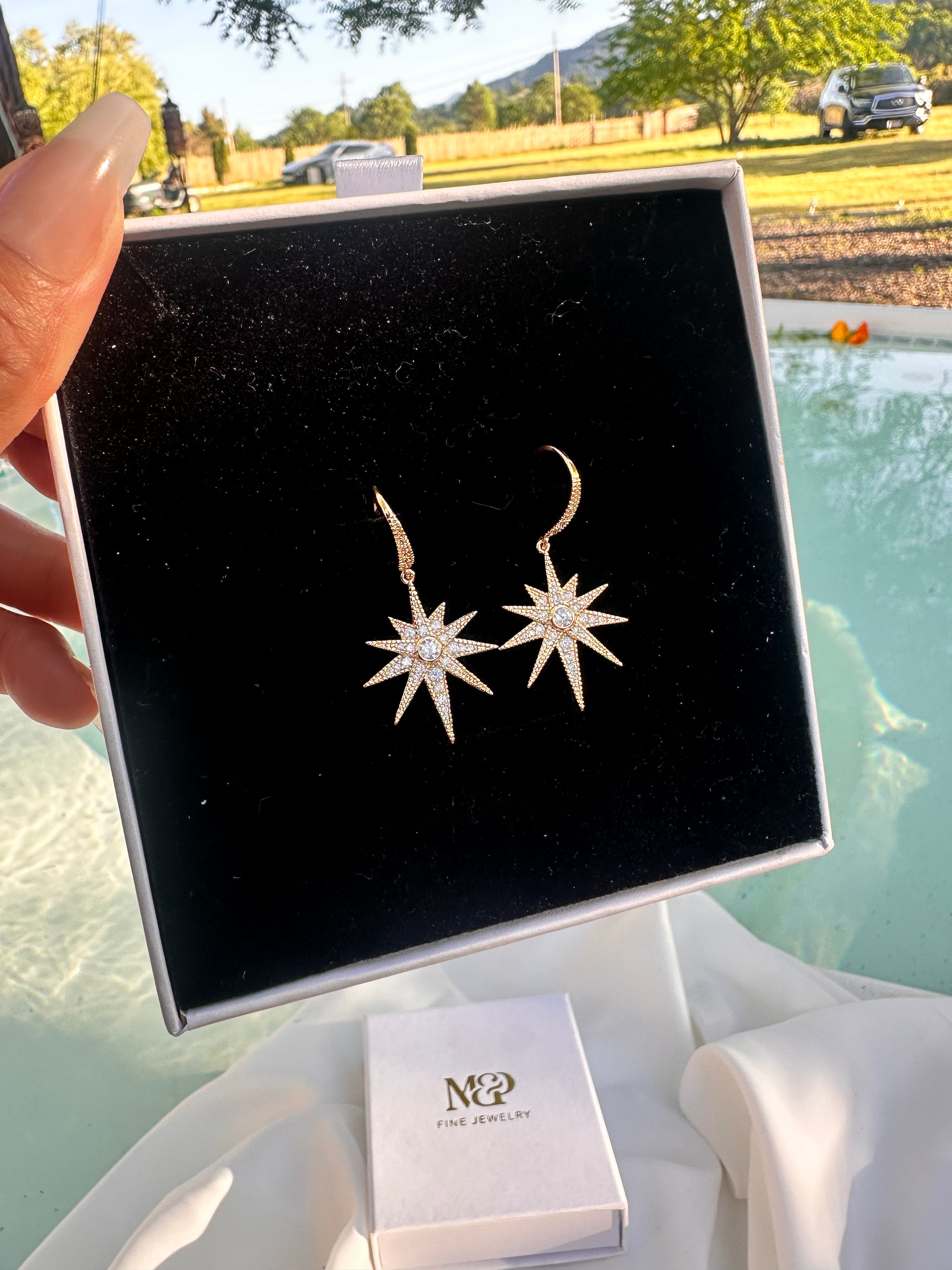 Paved Star Earrings