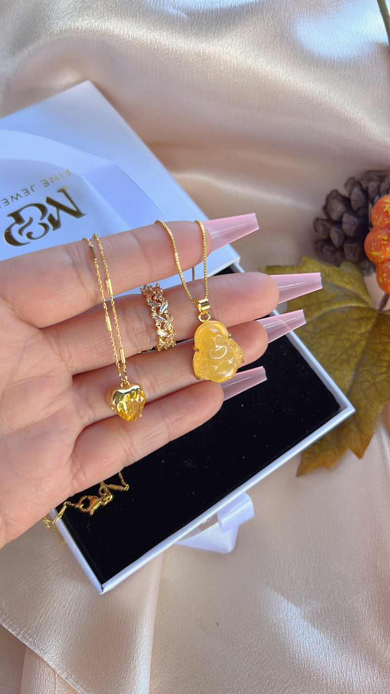 Sweet Honey Buddha Necklace Set