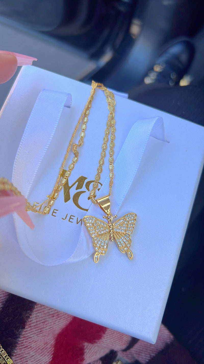 24K Butterfly Necklace
