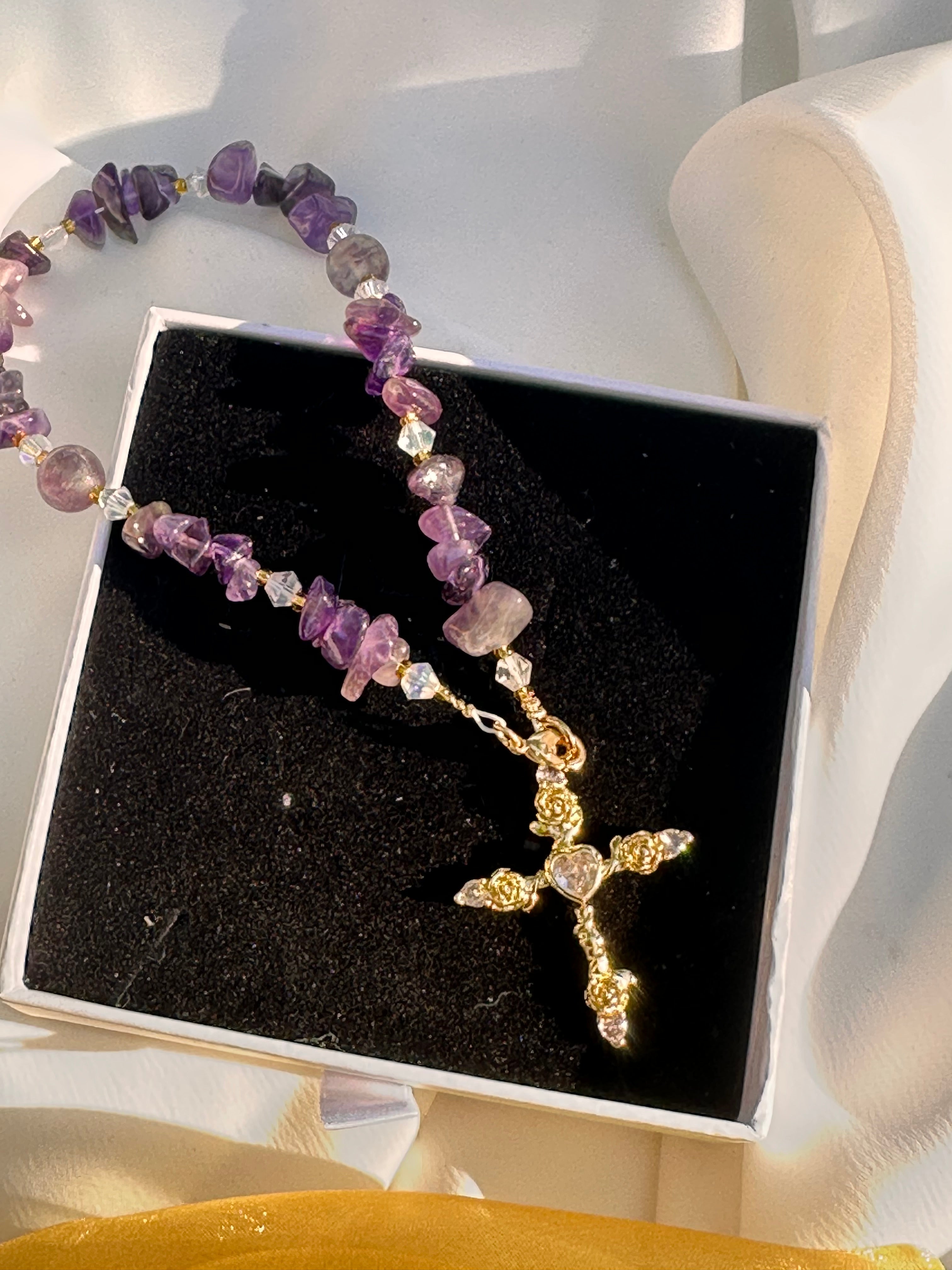 Amethyst Faith Car Rosary