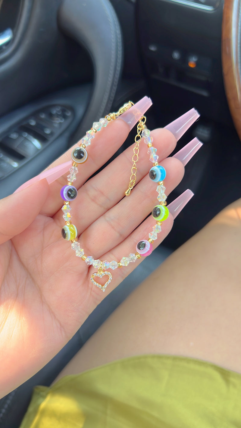 Rainbow Evil Eye Bracelet