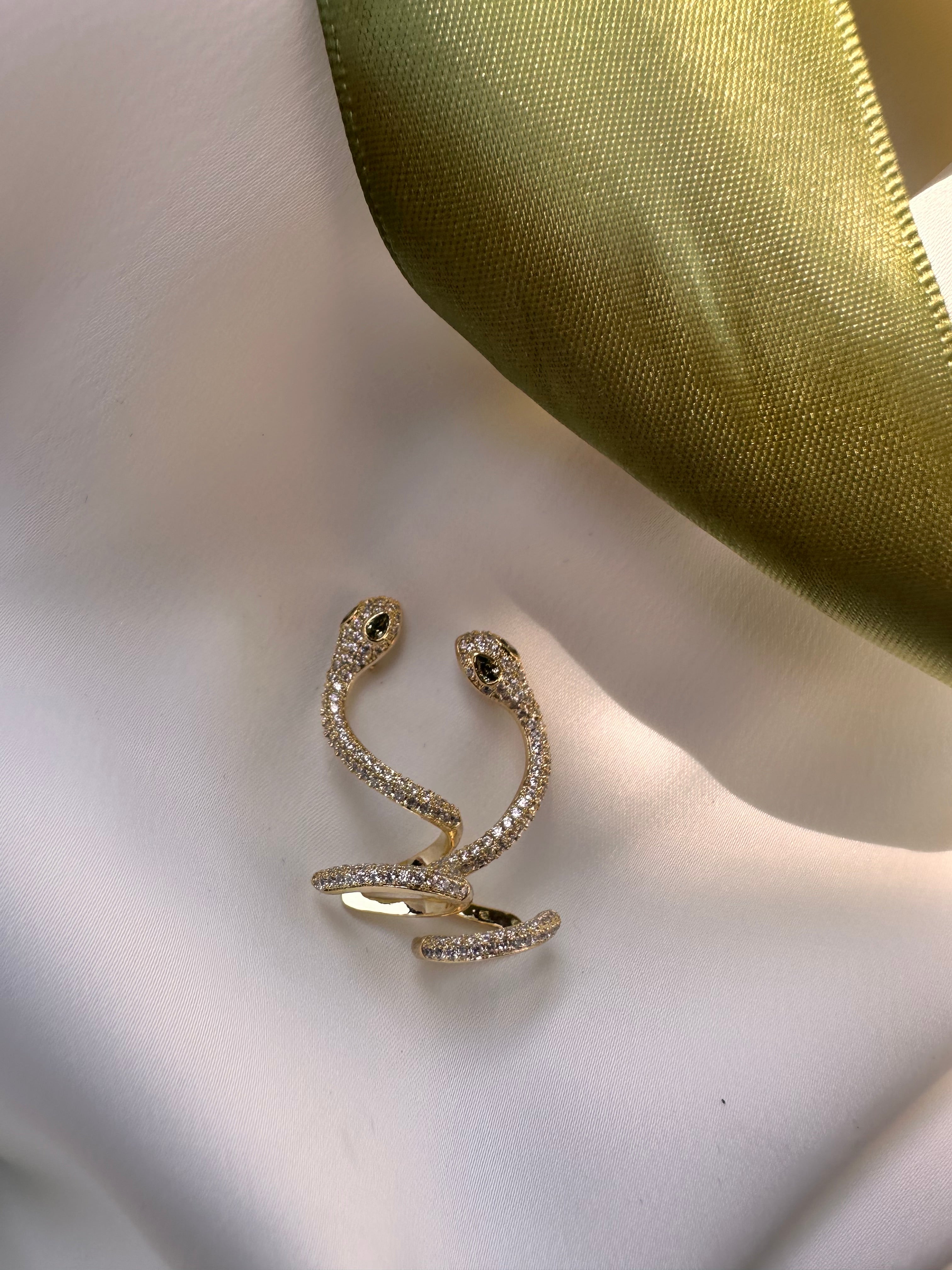 Paved Snake Earrings