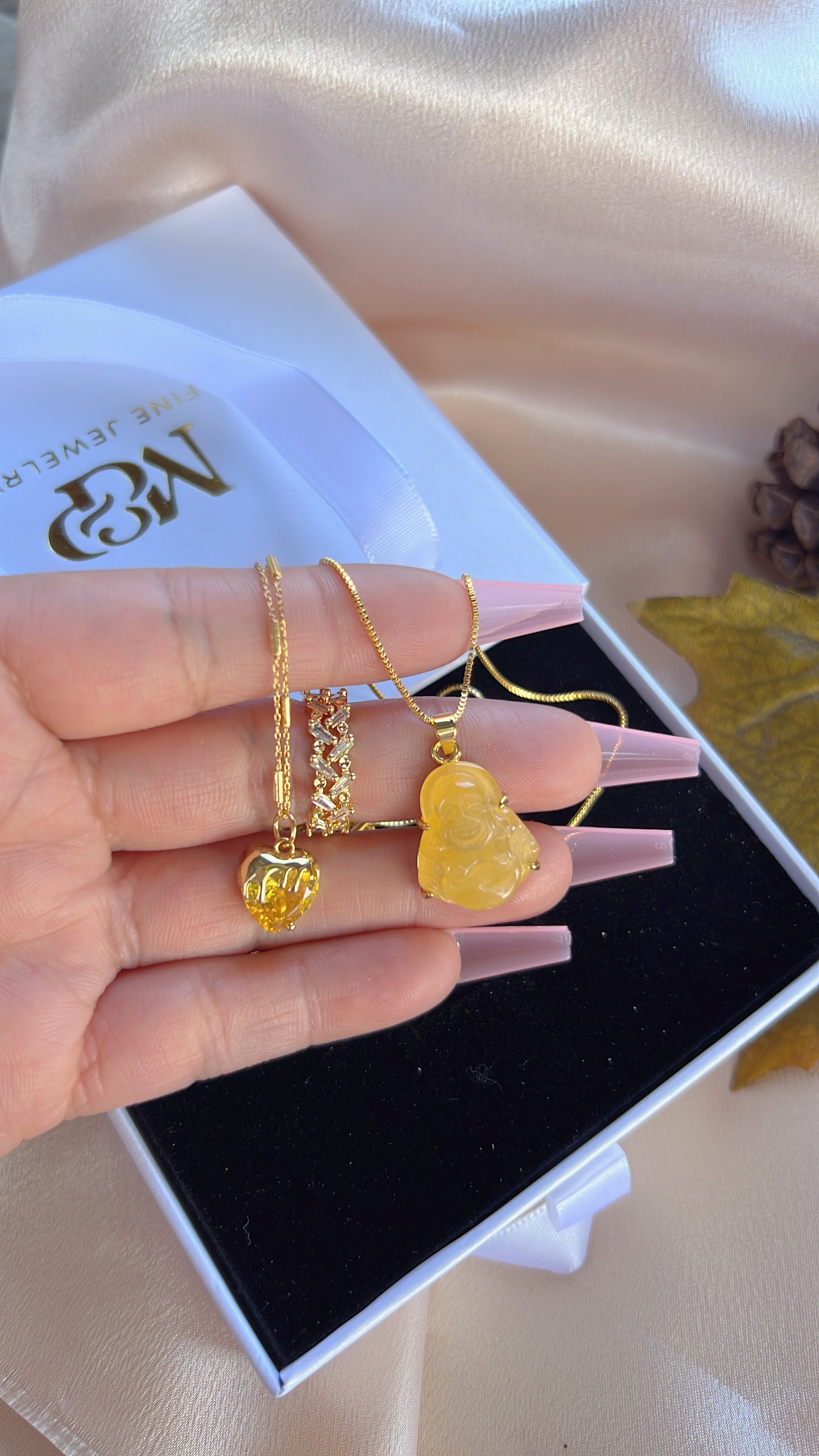 Sweet Honey Buddha Necklace Set