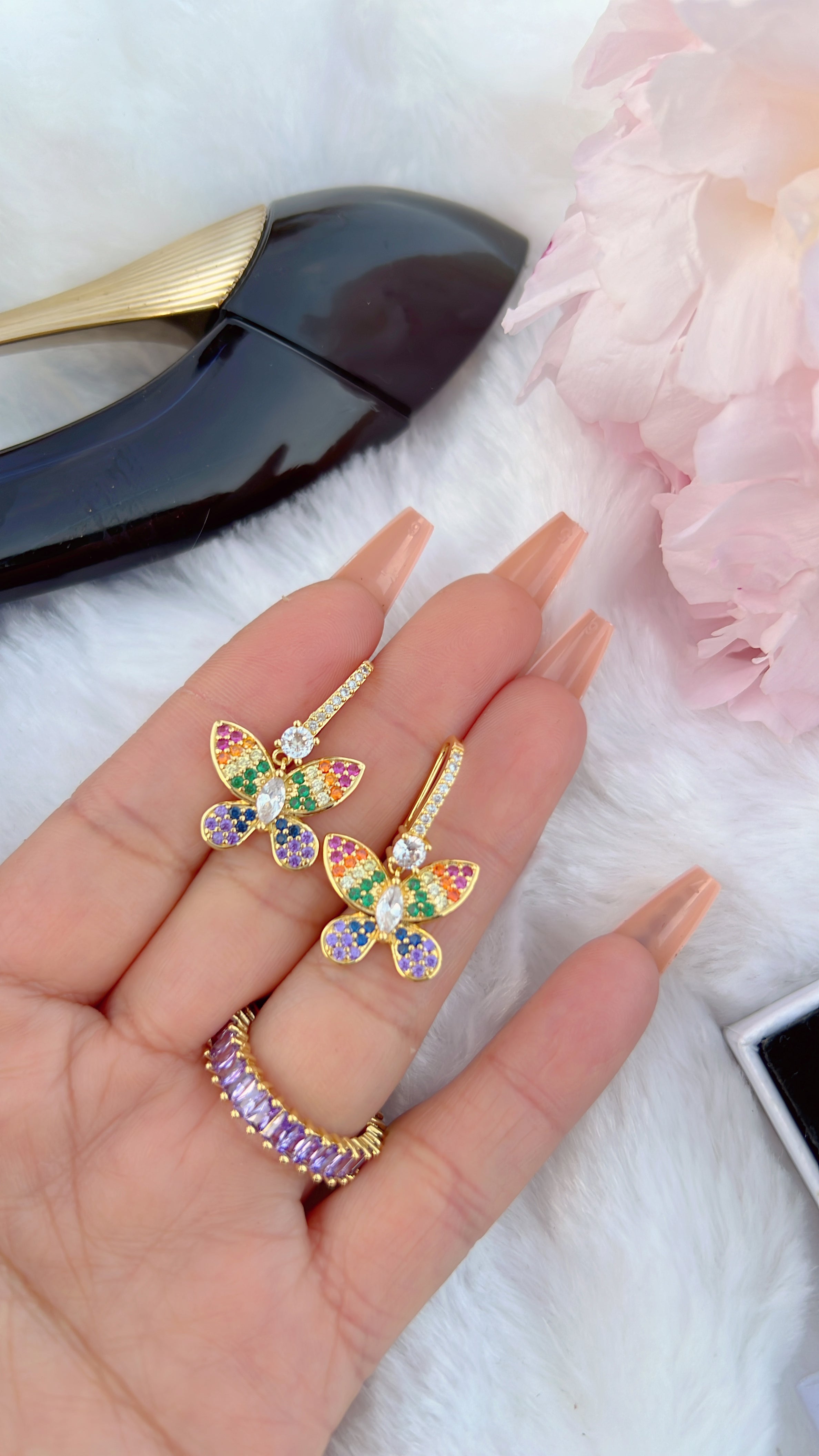 Rainbow Butterfly Earrings