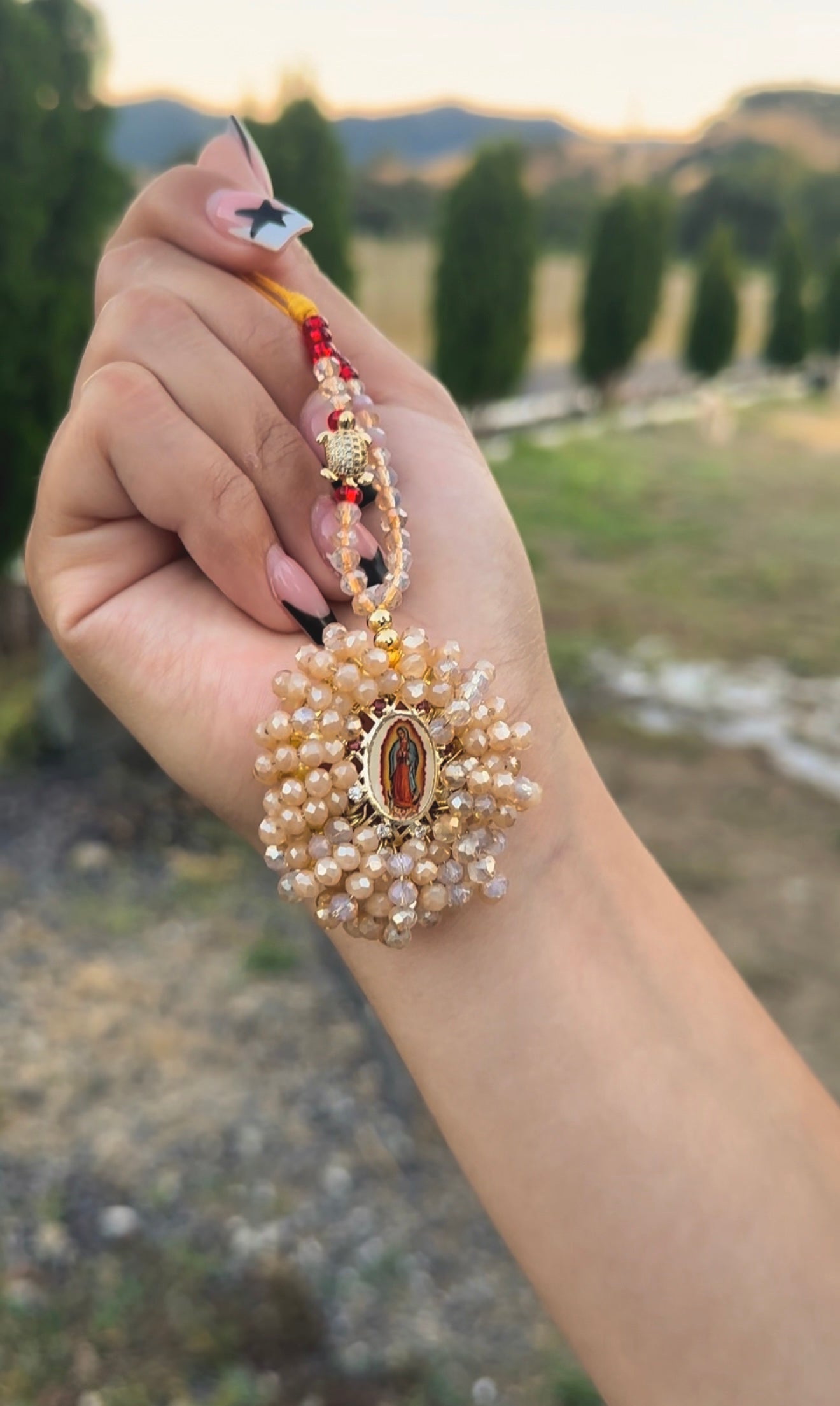 Lady of Guadalupe Cinnamon Car/Purse Charm