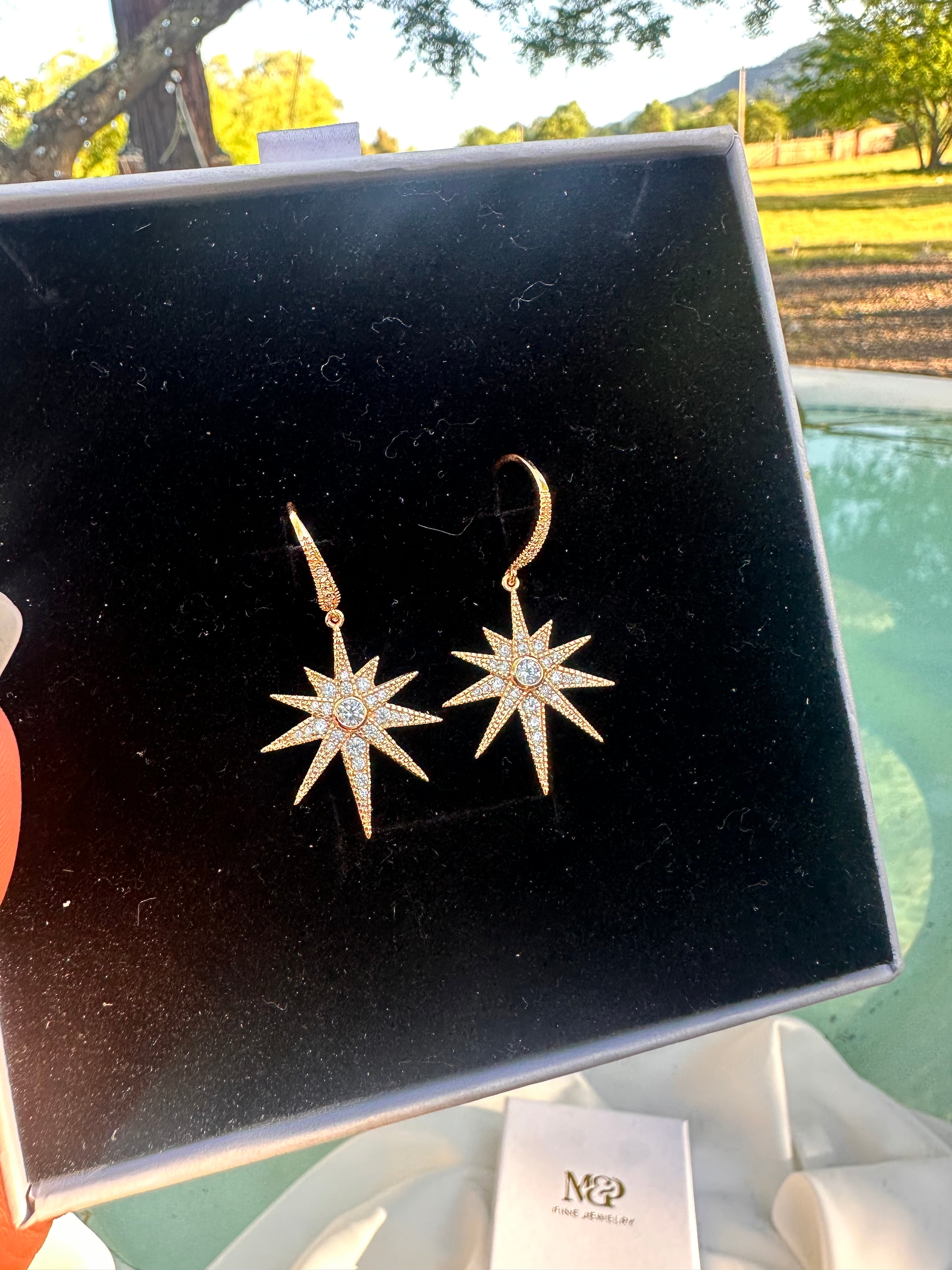 Paved Star Earrings