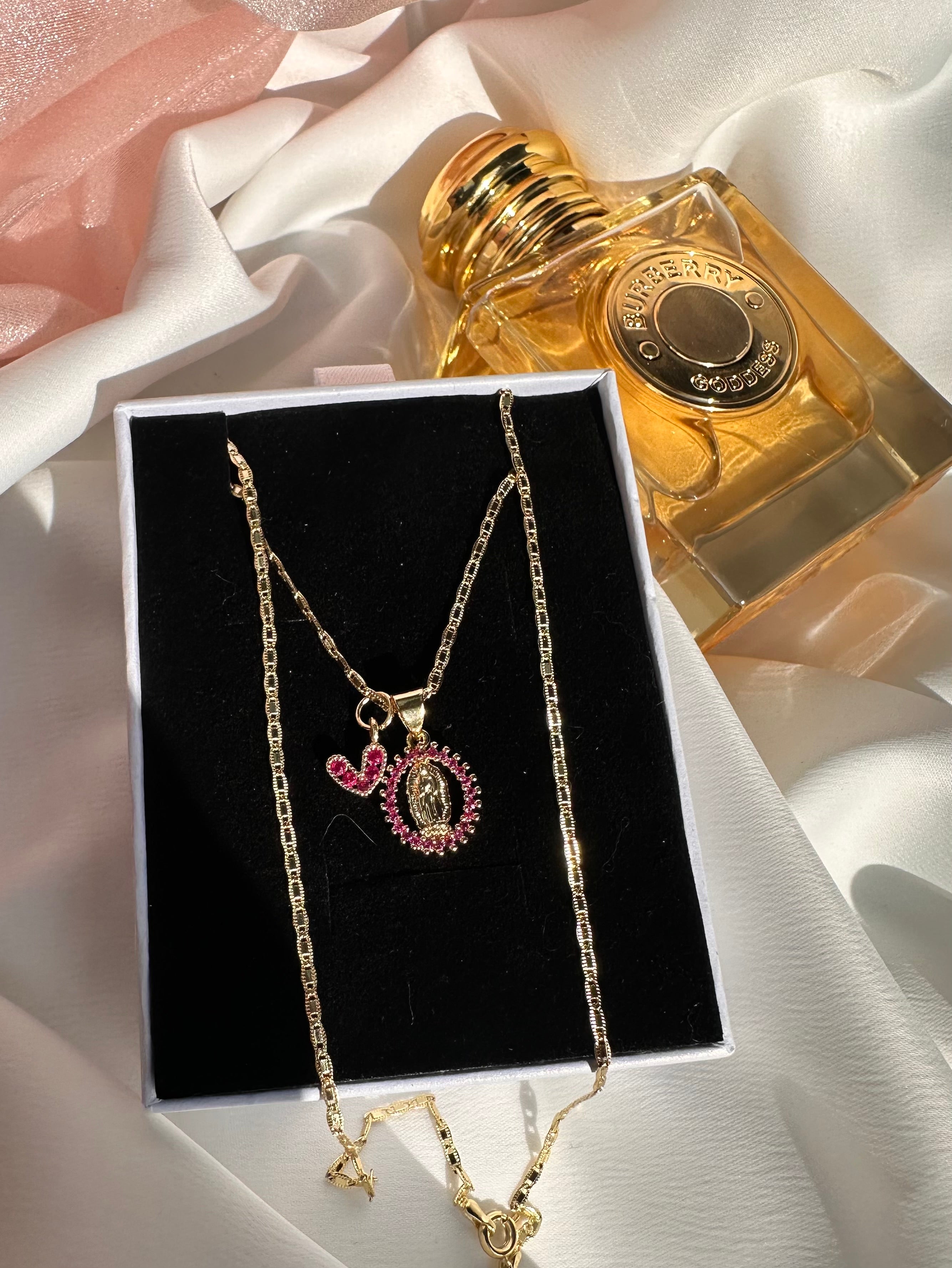 Dainty Pink Mary Necklace