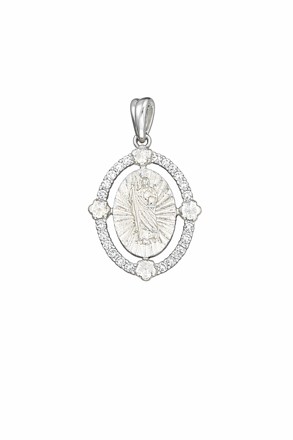 925 Plata Amor a San Judas Tadeo Pendant