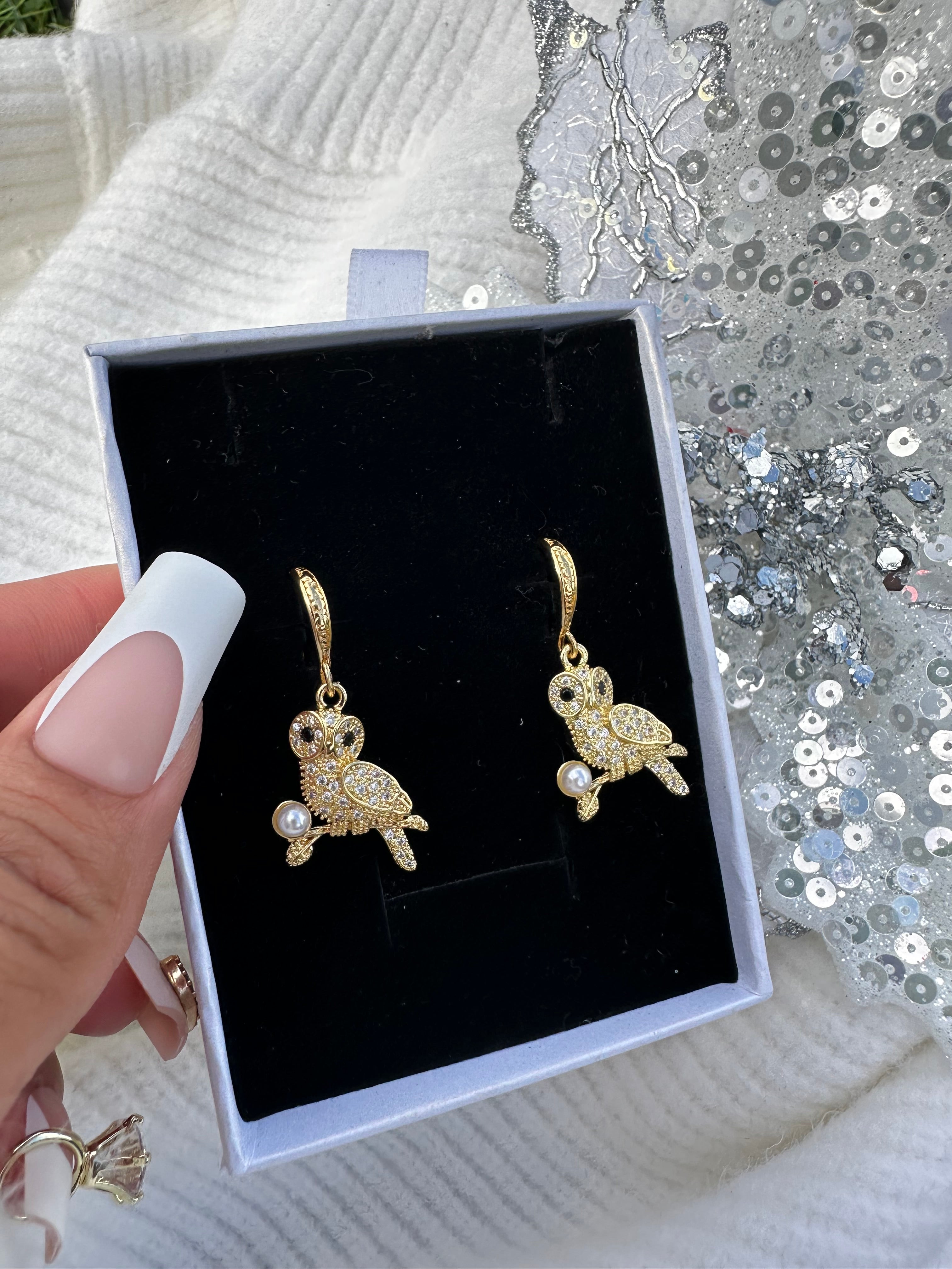 Golden Owl Earrings